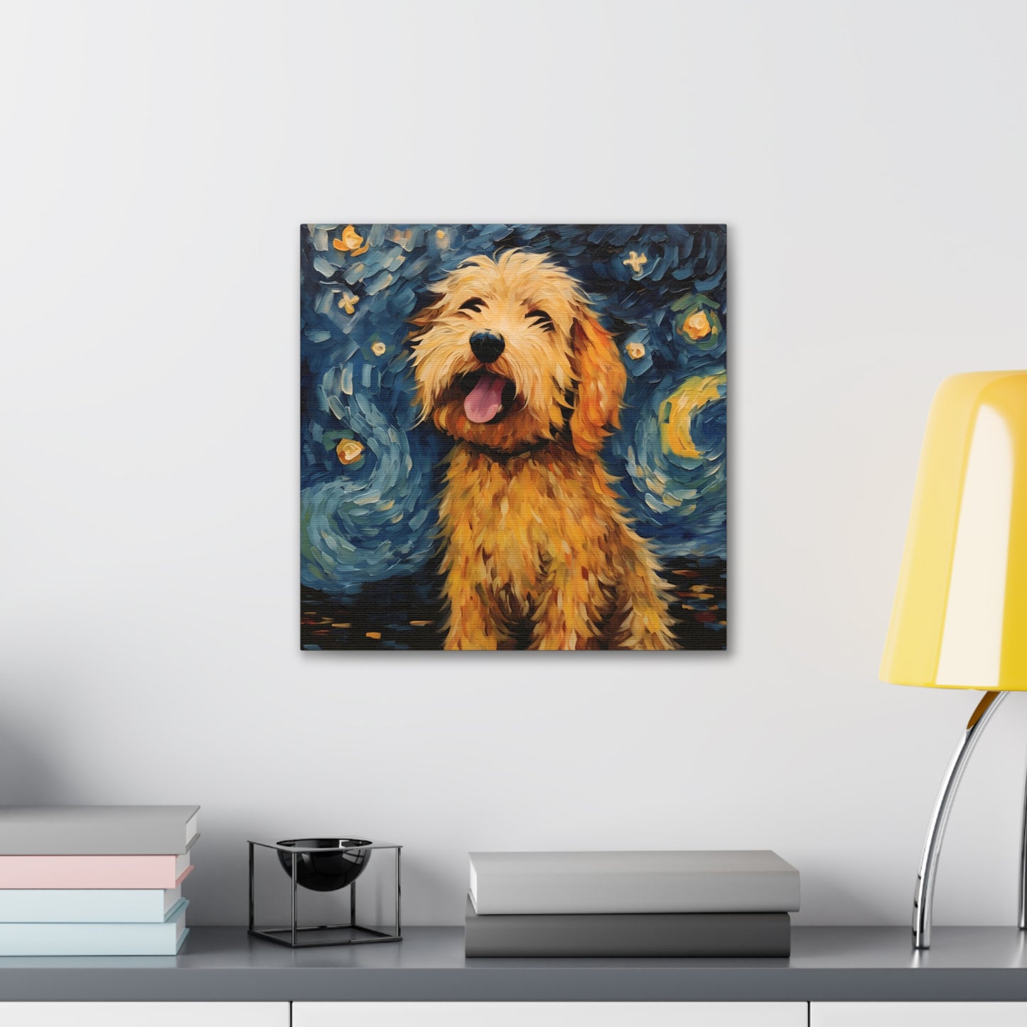 Golden Doodle Van Gogh Canvas Print