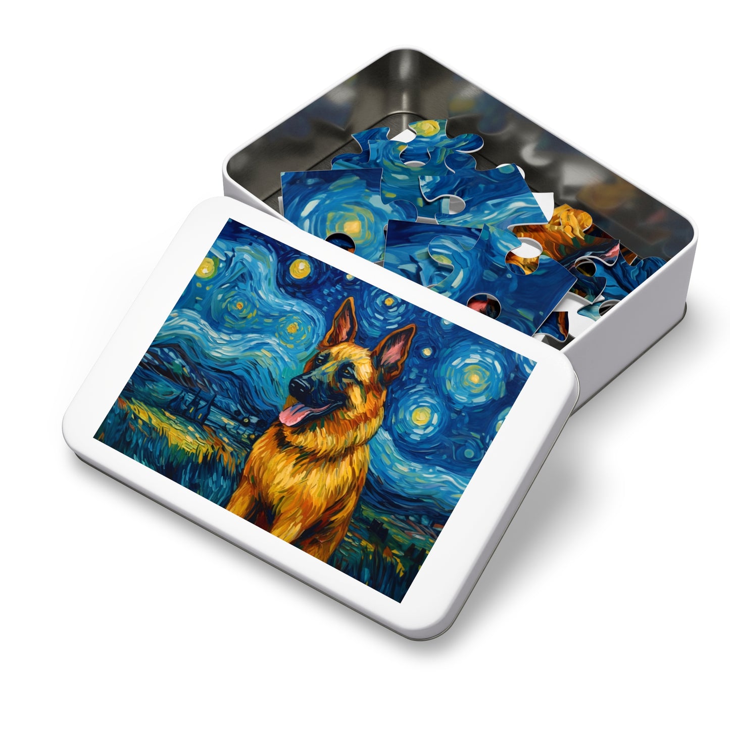 German Shepherd Van Gogh Puzzle (30, 110, 252, 500,1000-Piece)