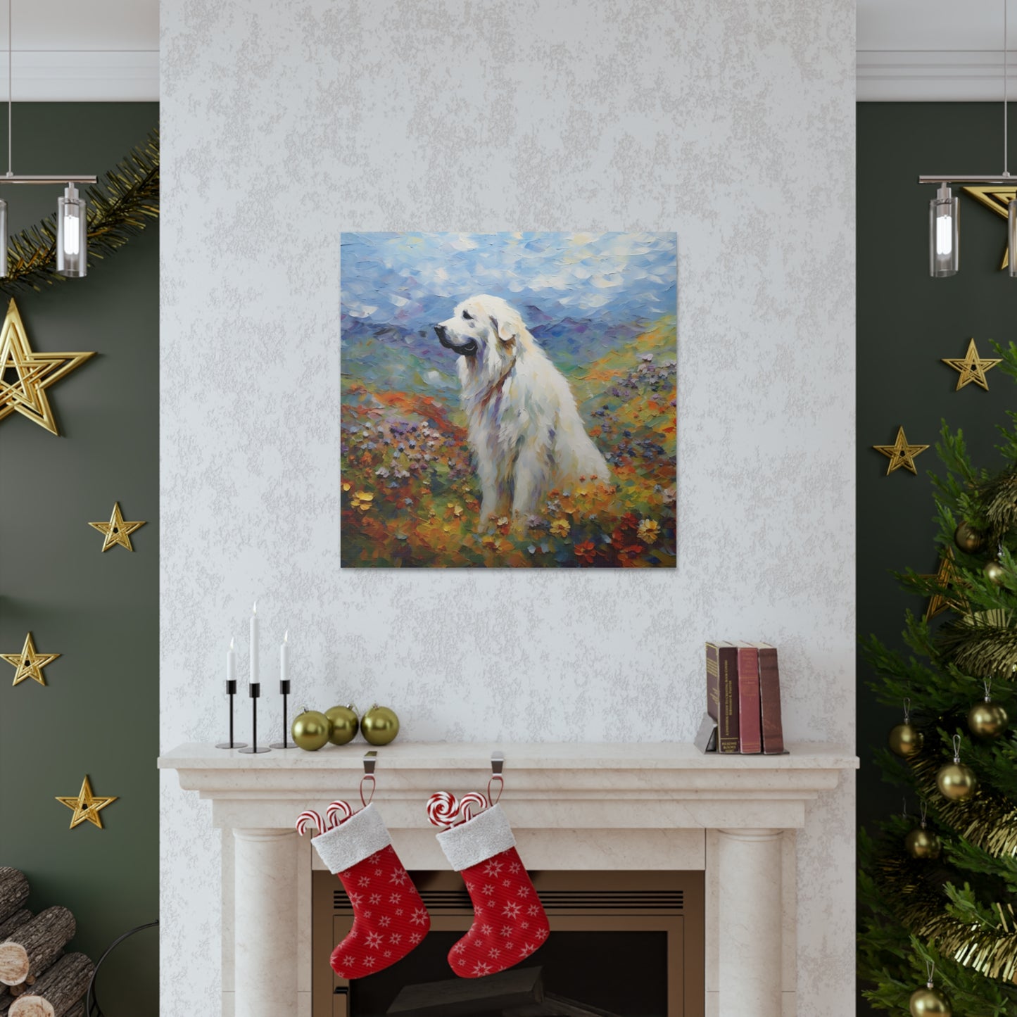 Great Pyrenees Monet Canvas Print