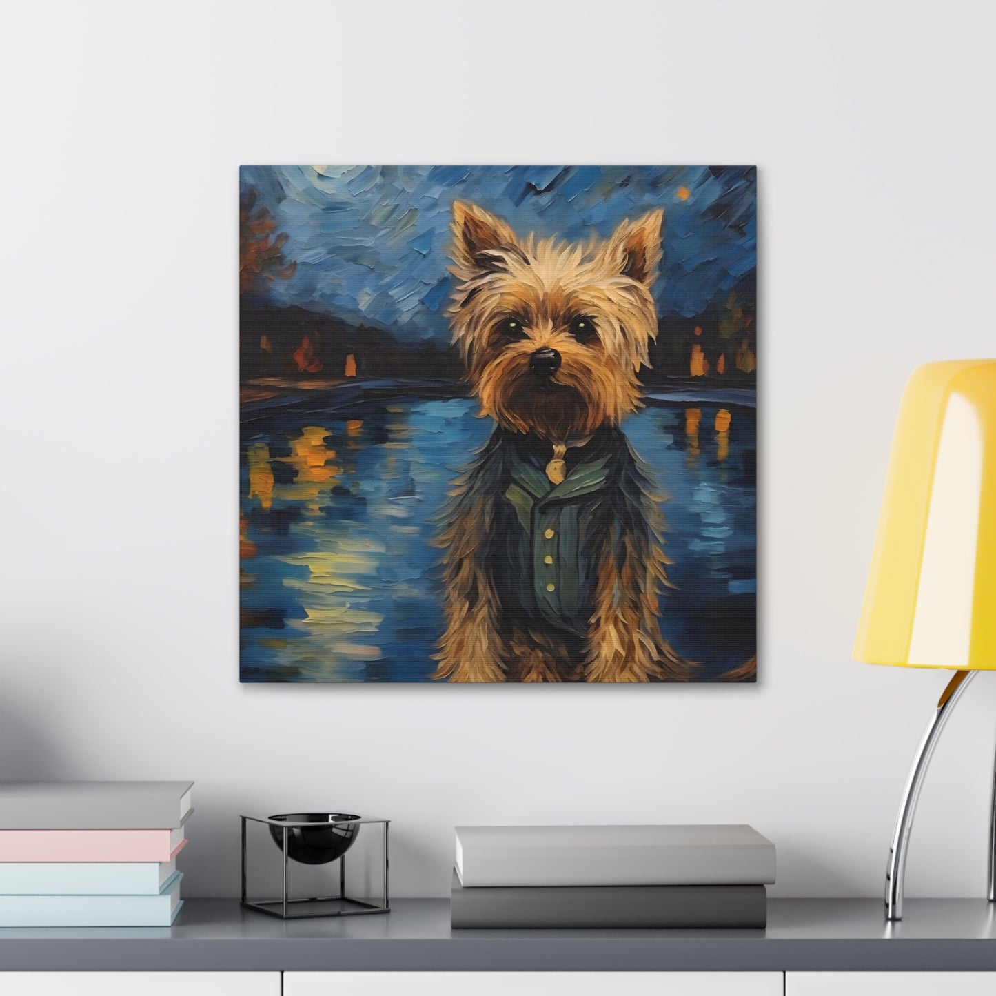 Yorkie Van Gogh Canvas Print