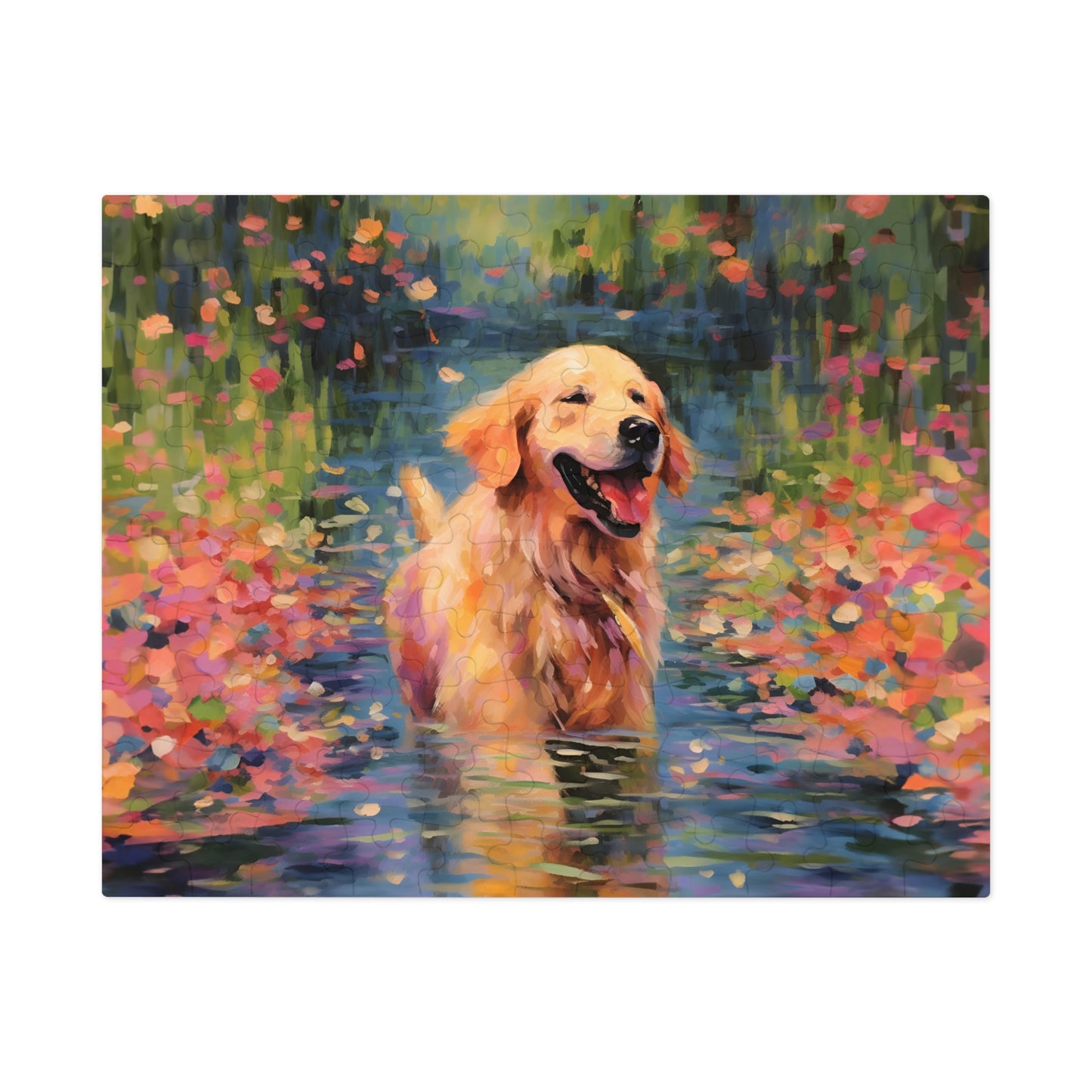 Golden Retriever Monet Puzzle (30, 110, 252, 500,1000-Piece)