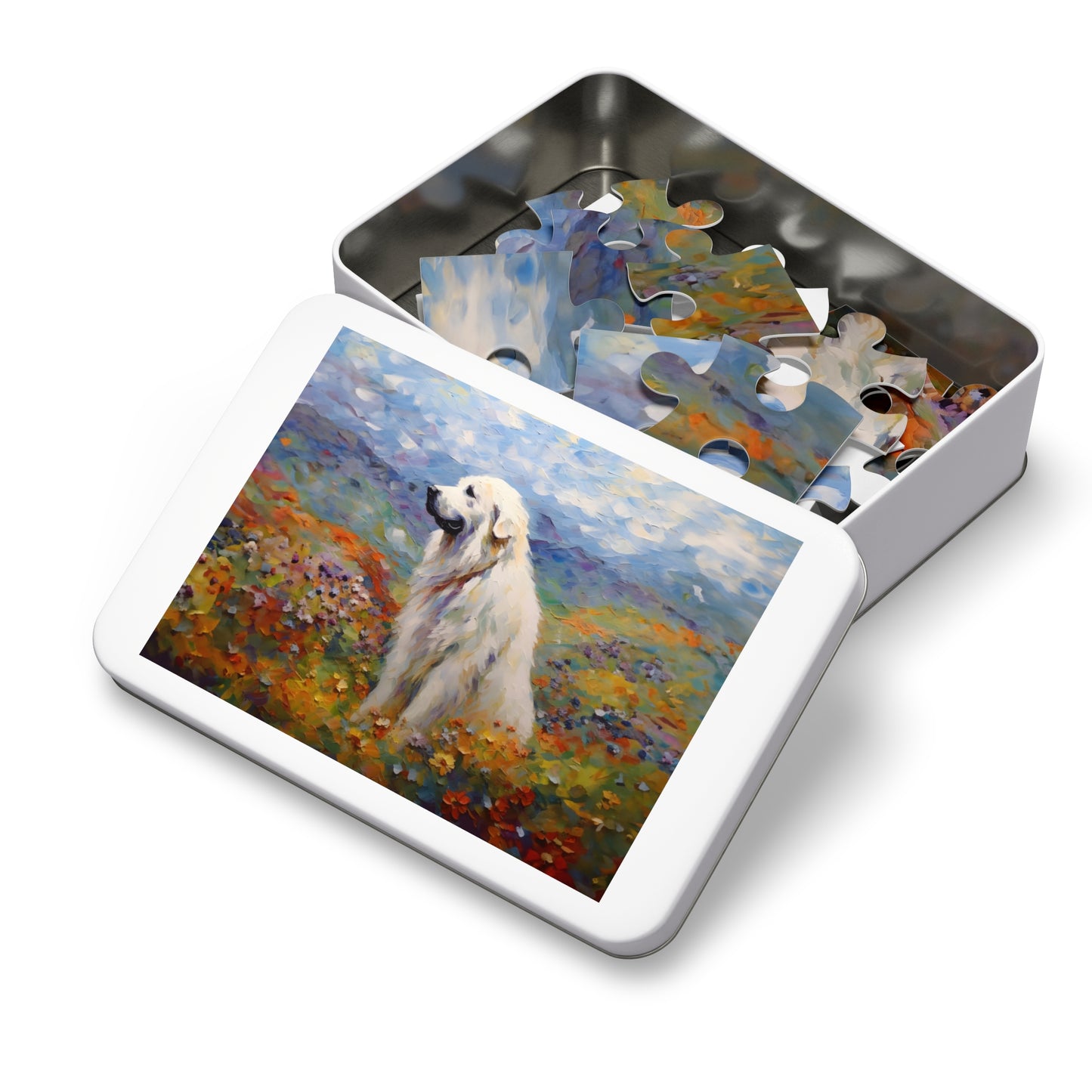 Great Pyrenees Monet Puzzle (30, 110, 252, 500,1000-Piece)