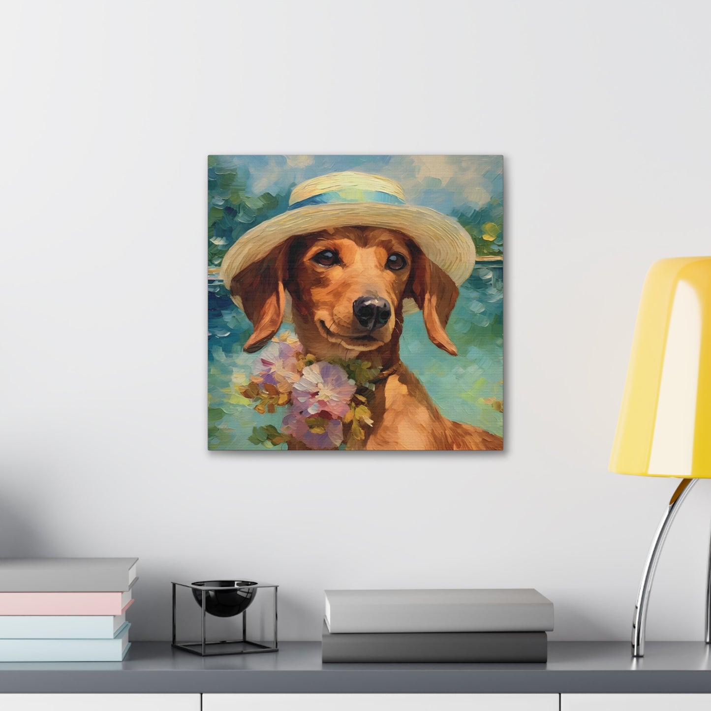 Dachshund Monet Canvas Print