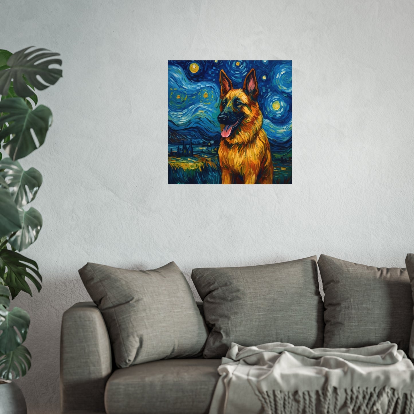 German Shepherd Van Gogh Giclée Print