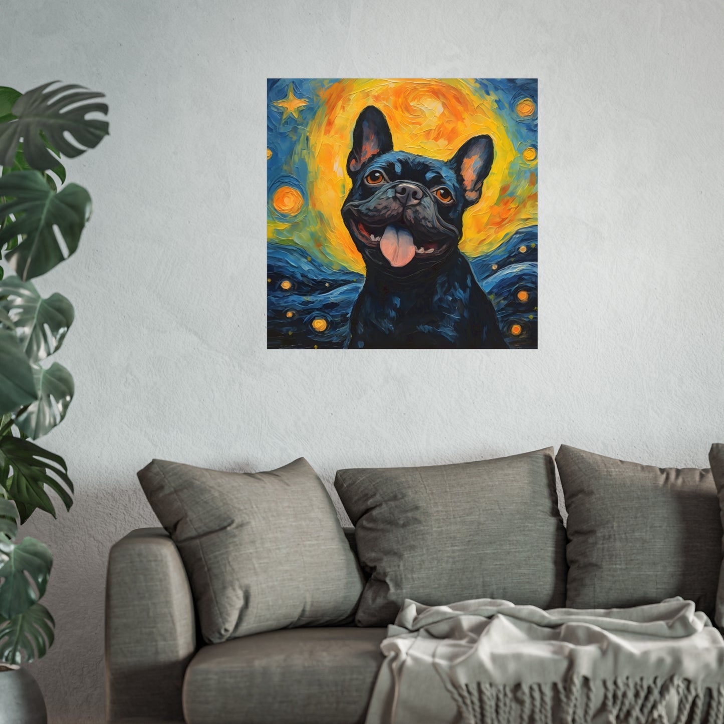 French Bulldog Van Gogh Giclée Print