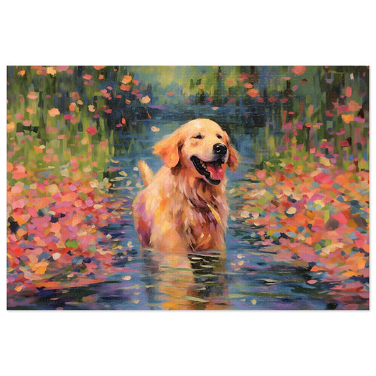 Golden Retriever Monet Puzzle (30, 110, 252, 500,1000-Piece)