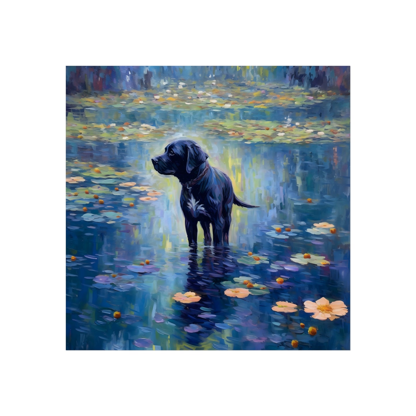 Black Lab Monet Giclée