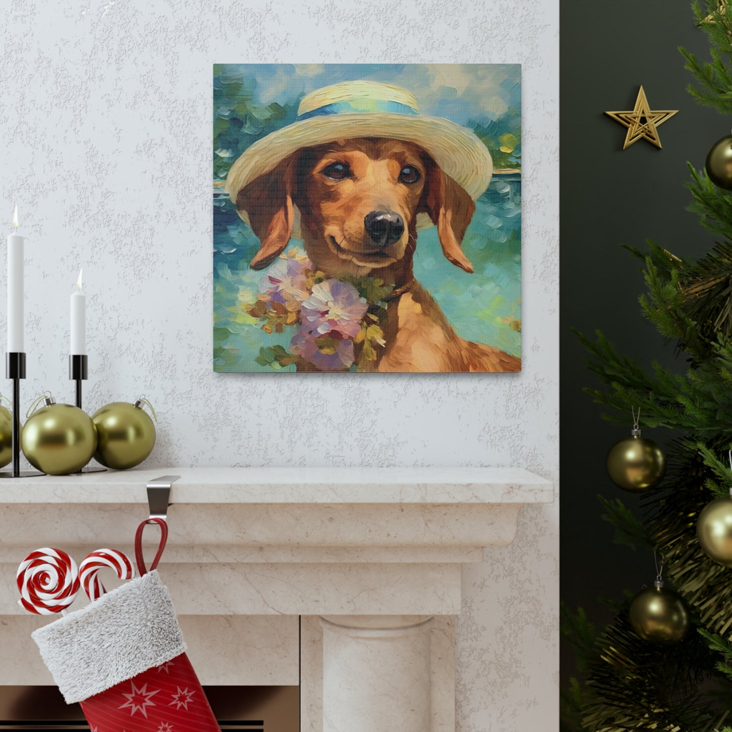 Dachshund Monet Canvas Print