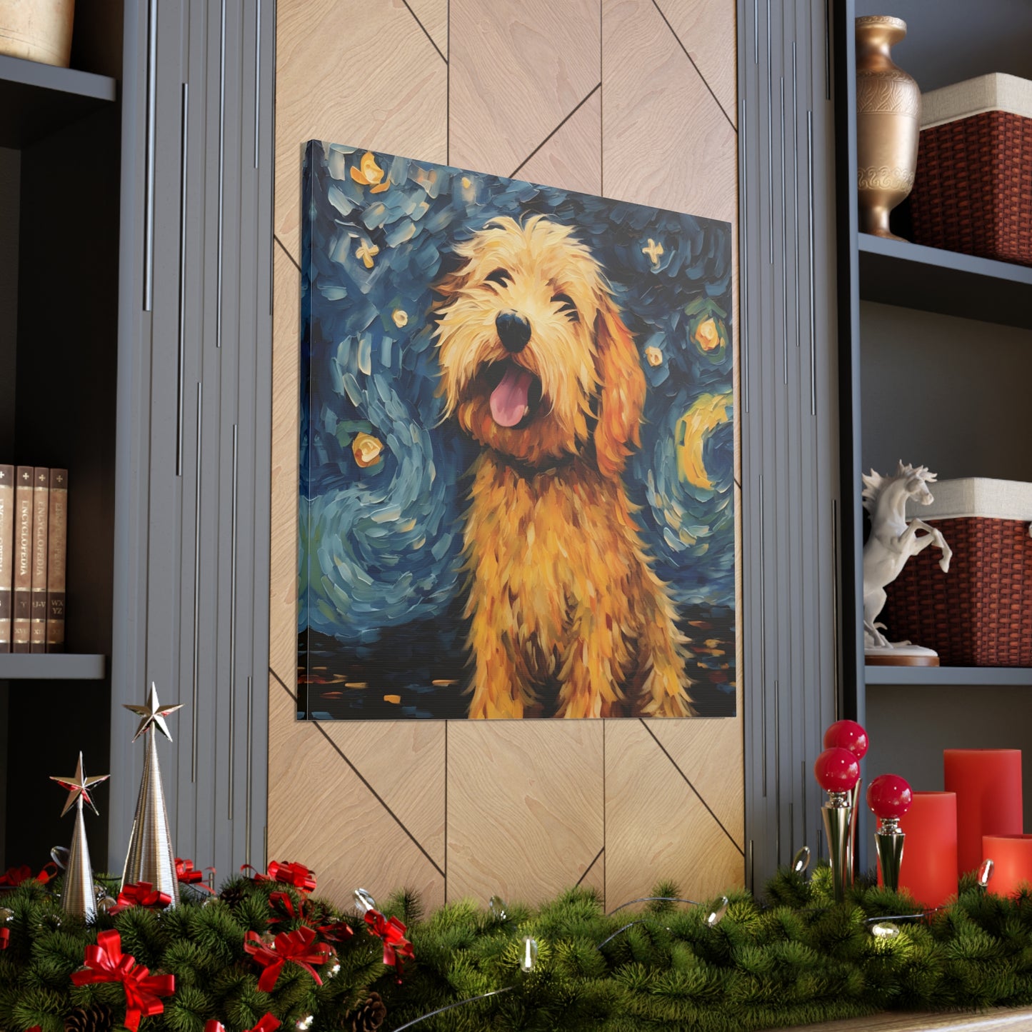 Golden Doodle Van Gogh Canvas Print