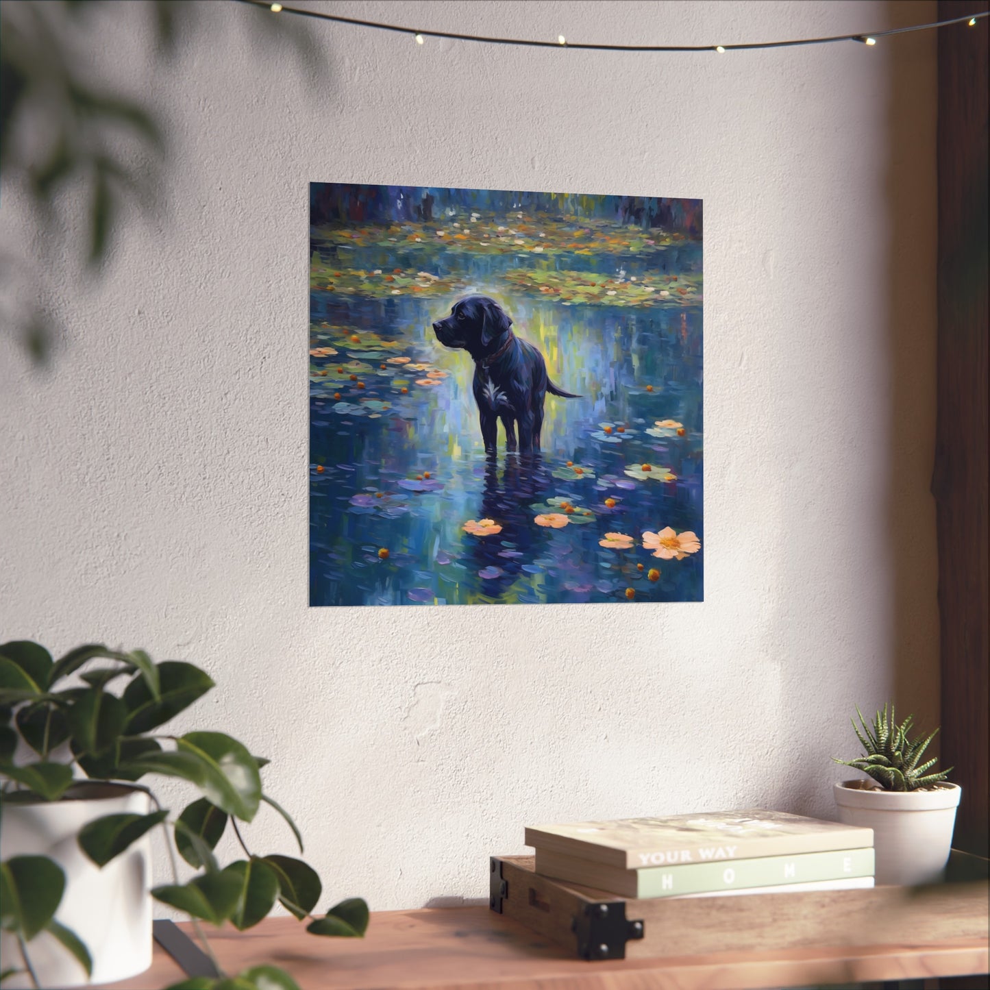 Black Lab Monet Giclée