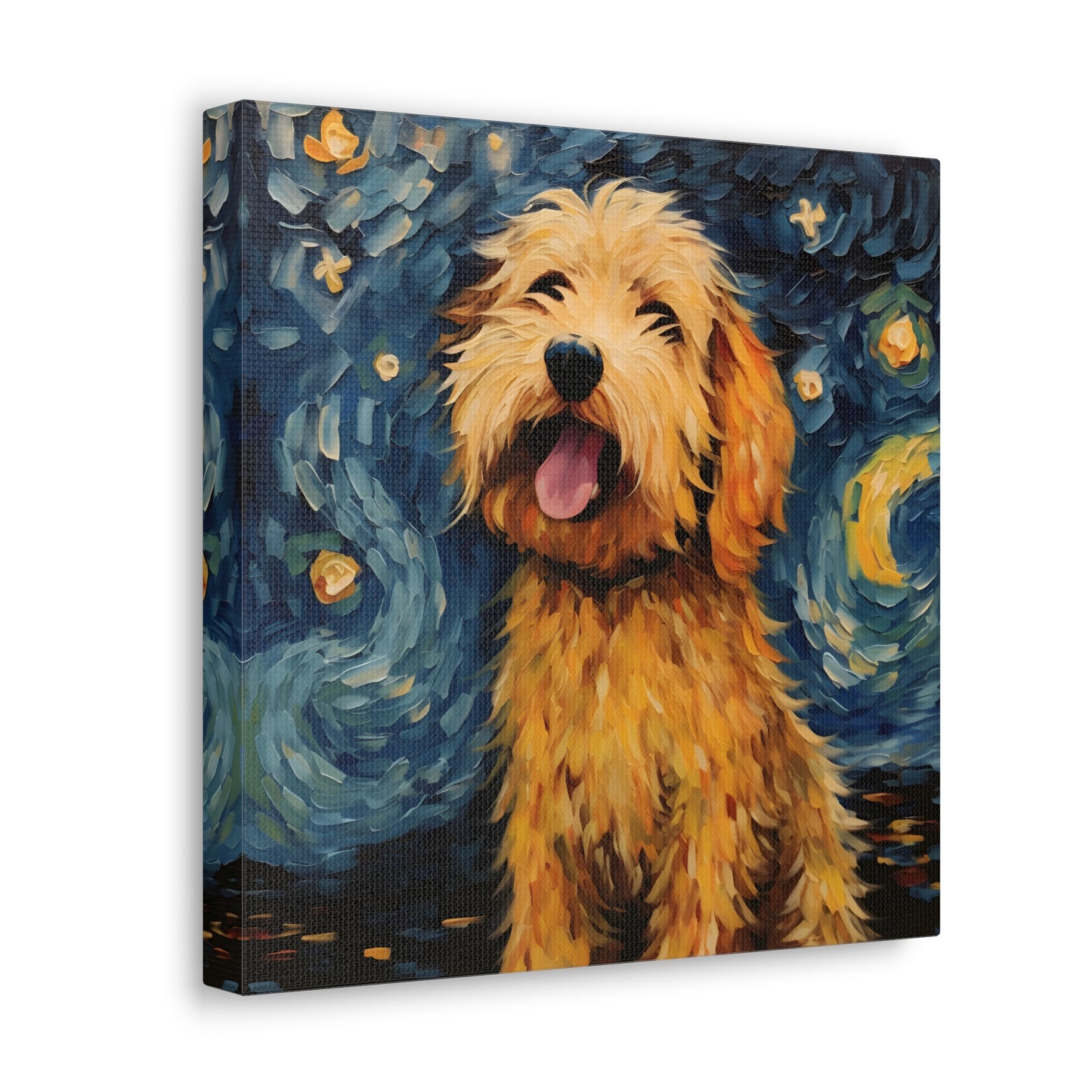 Golden Doodle Van Gogh Canvas Print