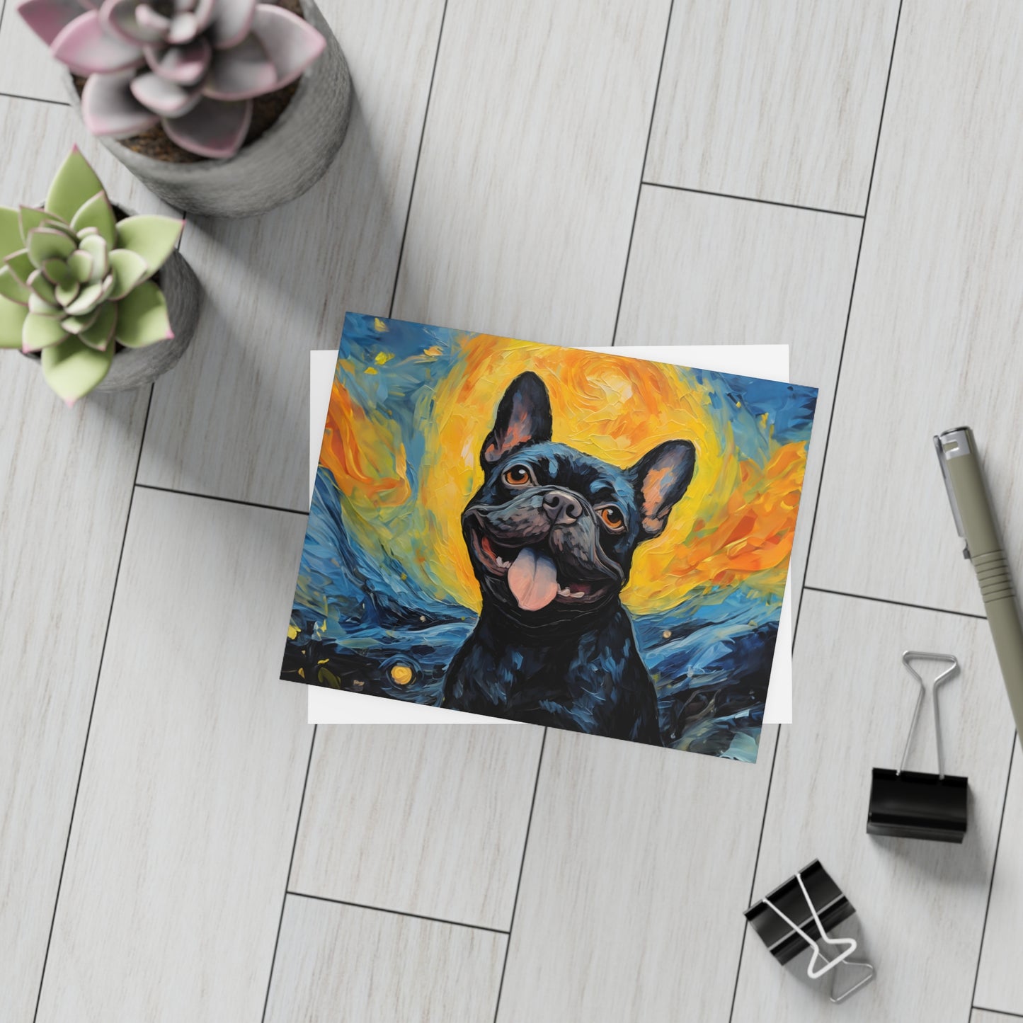 French Bulldog Van Gogh Postcards