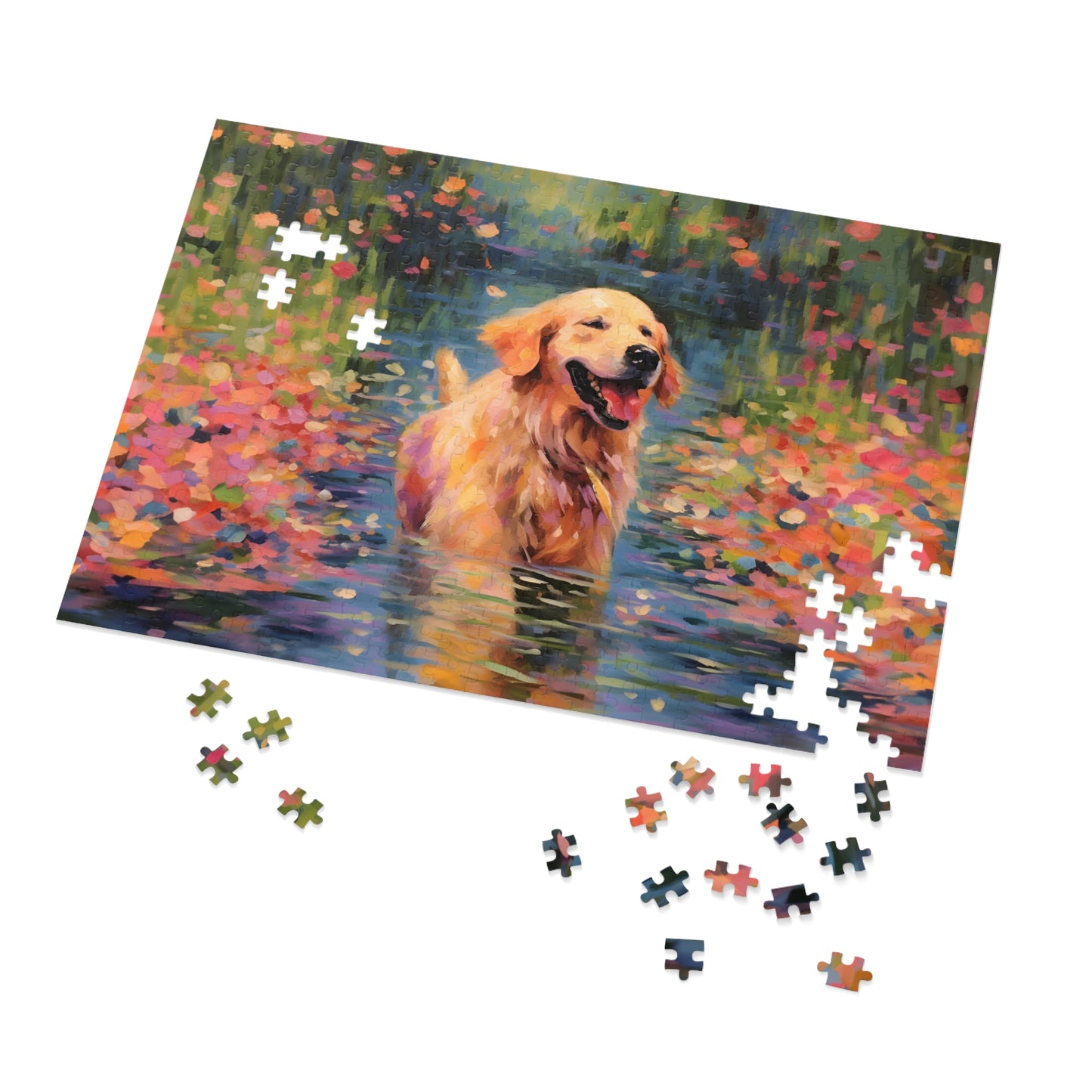 Golden Retriever Monet Puzzle (30, 110, 252, 500,1000-Piece)