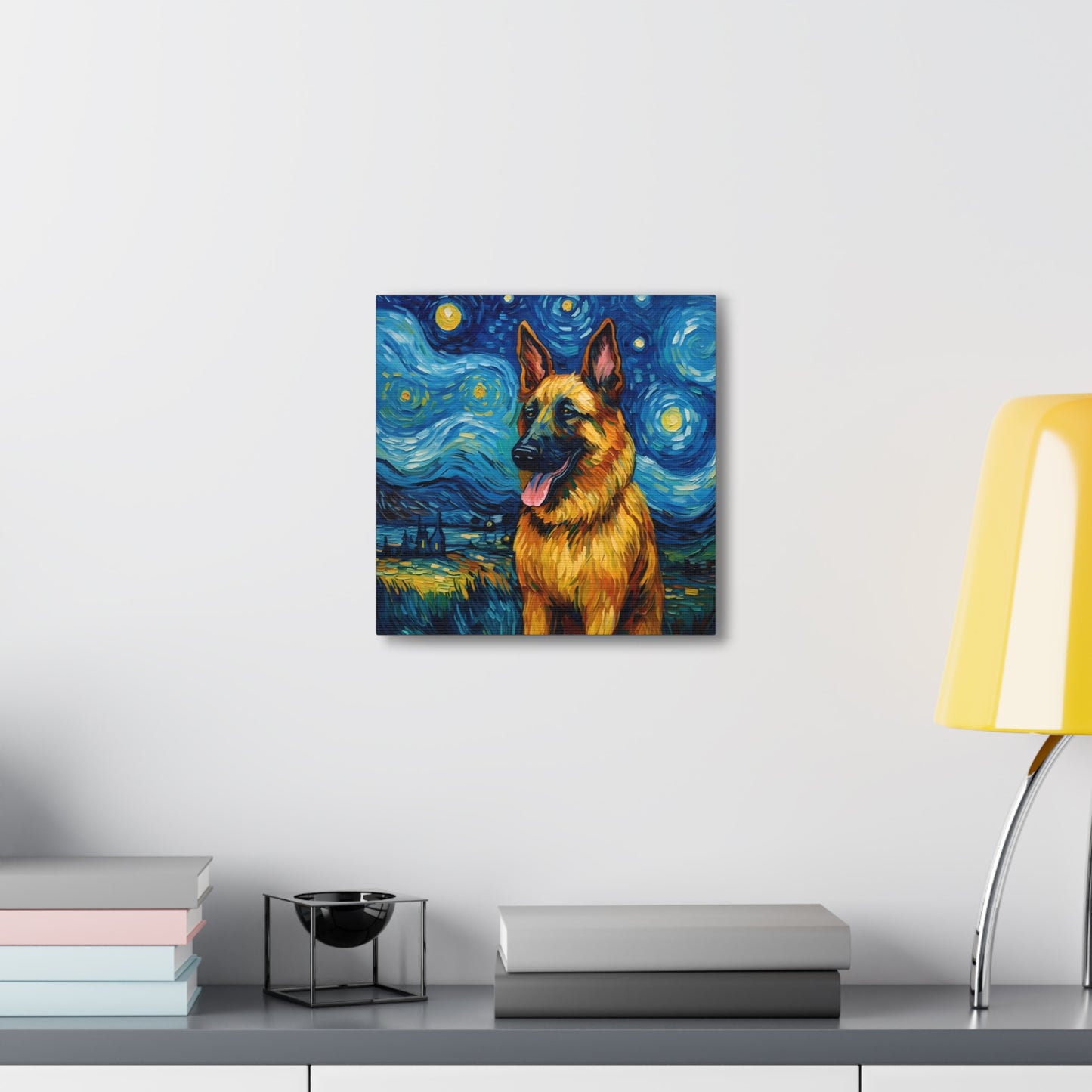 German Shepherd Van Gogh Canvas Print