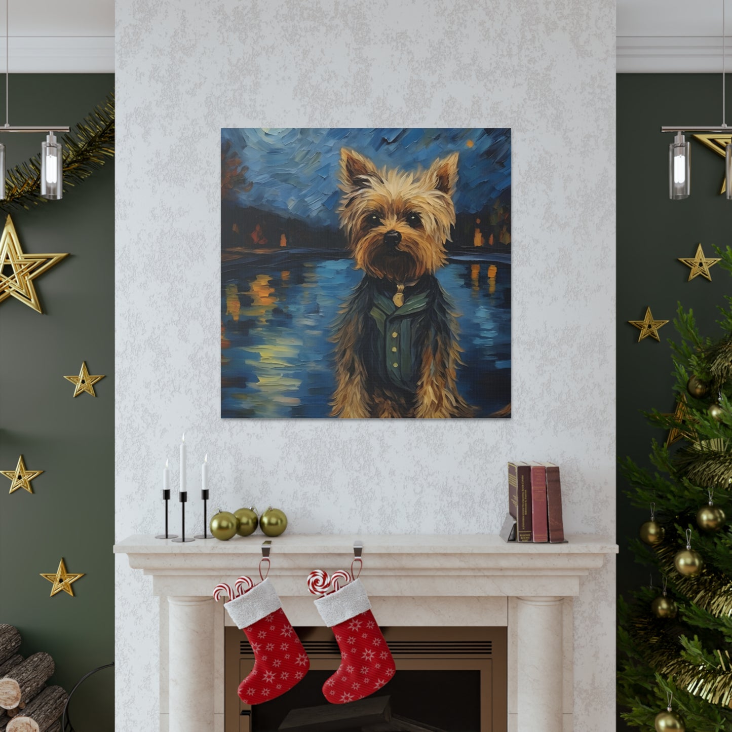 Yorkie Van Gogh Canvas Print