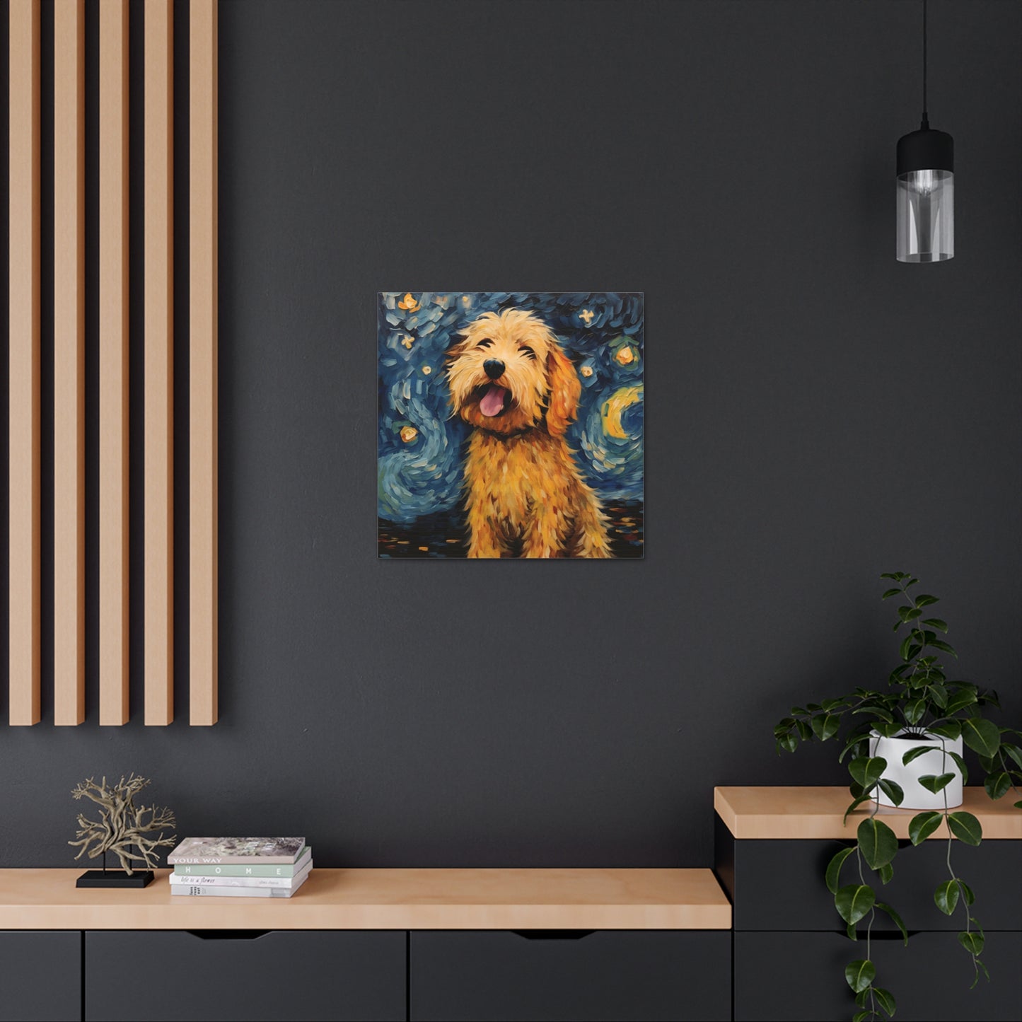 Golden Doodle Van Gogh Canvas Print