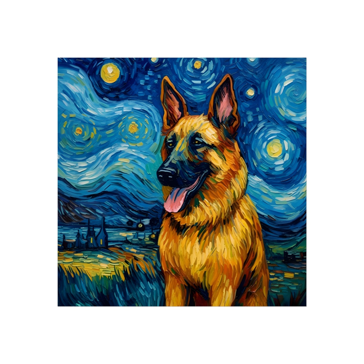 German Shepherd Van Gogh Giclée Print