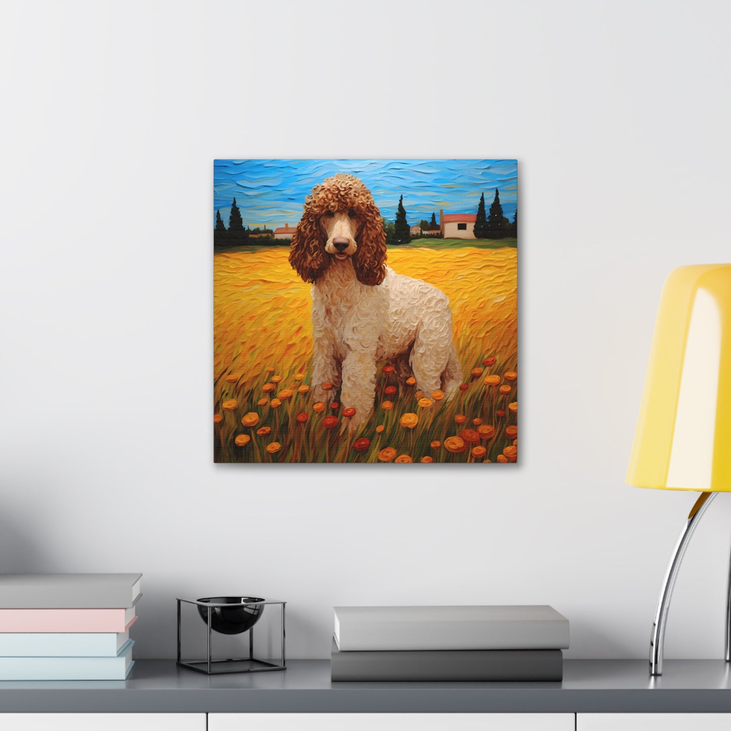 Standard Poodle Van Gogh Canvas Print