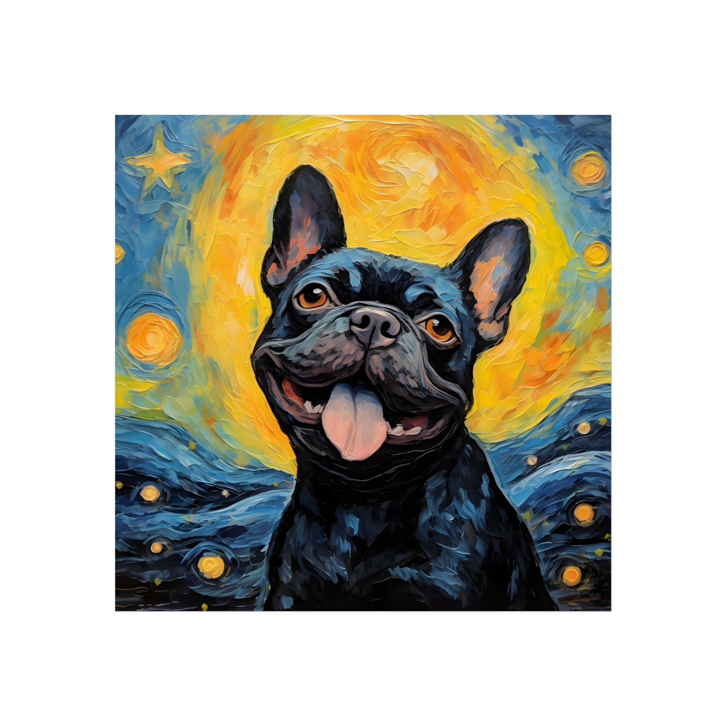 French Bulldog Van Gogh Giclée Print