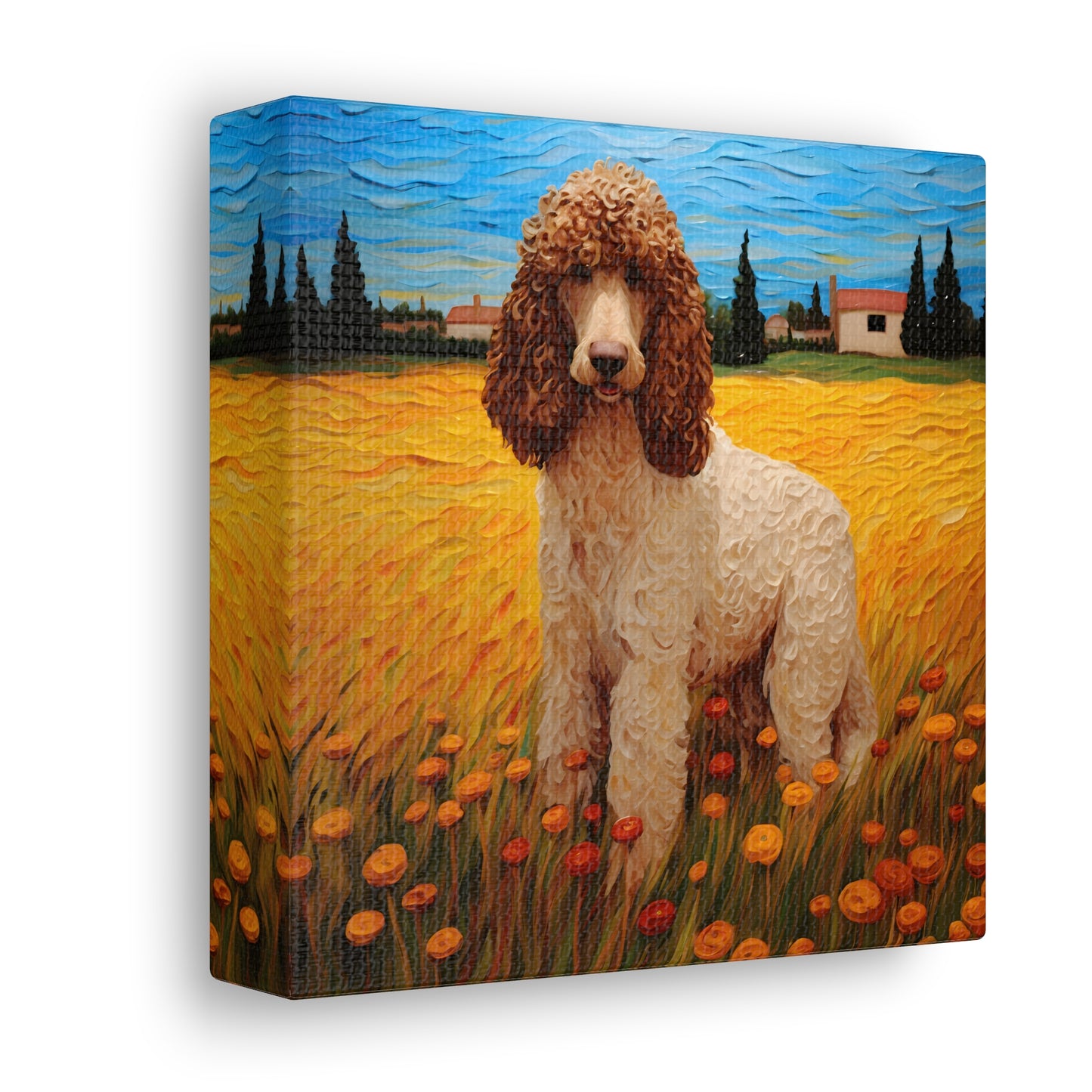 Standard Poodle Van Gogh Canvas Print