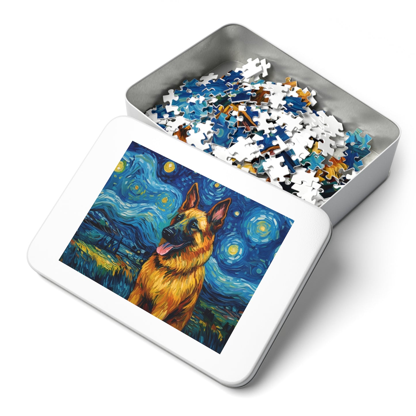 German Shepherd Van Gogh Puzzle (30, 110, 252, 500,1000-Piece)