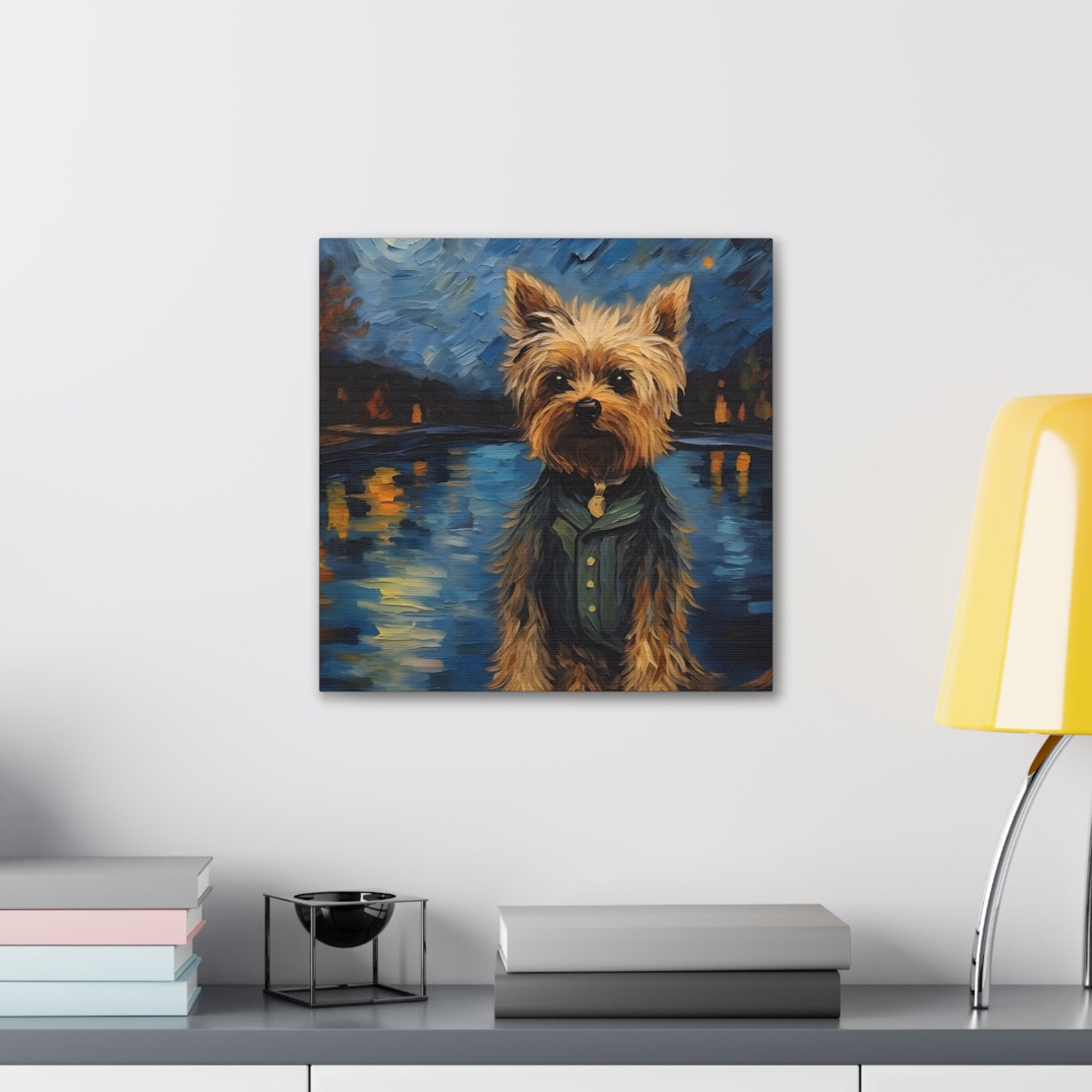 Yorkie Van Gogh Canvas Print