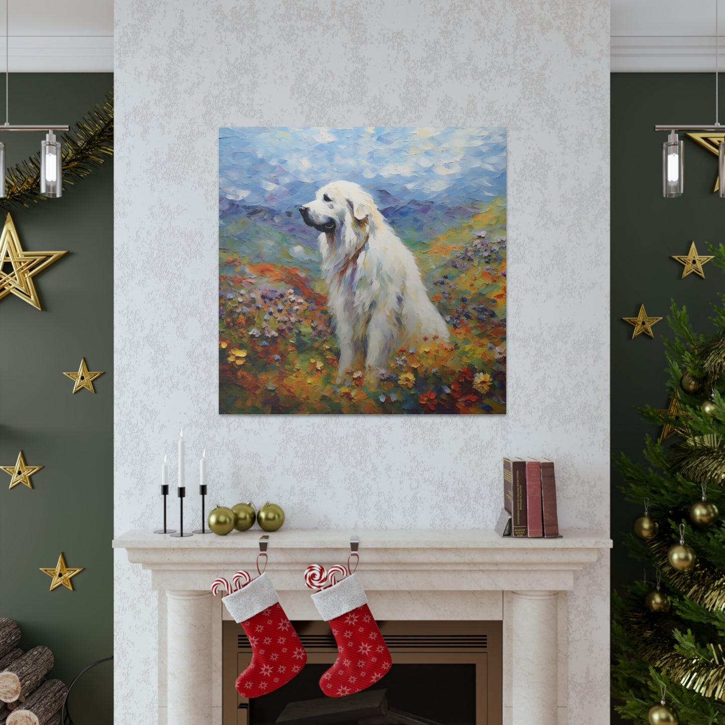 Great Pyrenees Monet Canvas Print