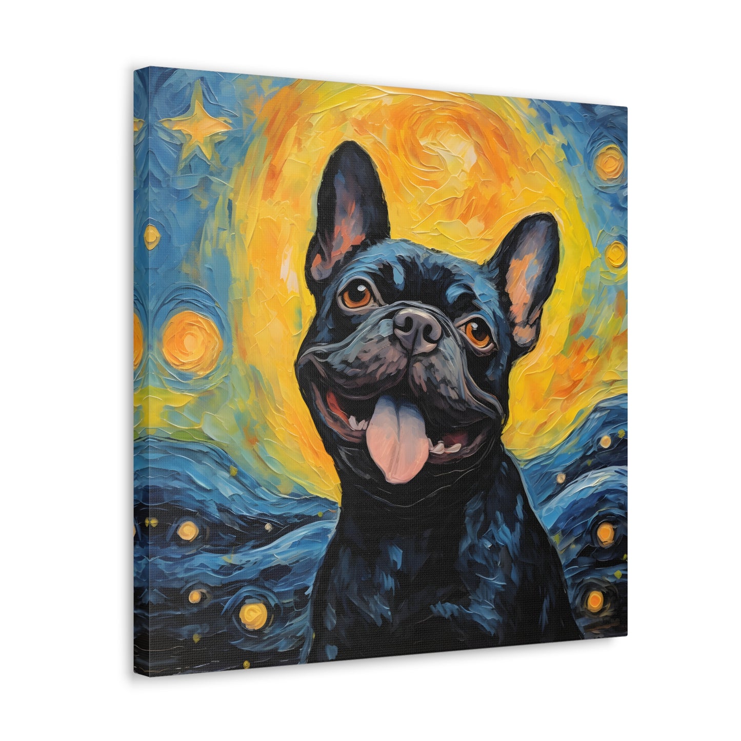 French Bulldog Van Gogh Canvas Print