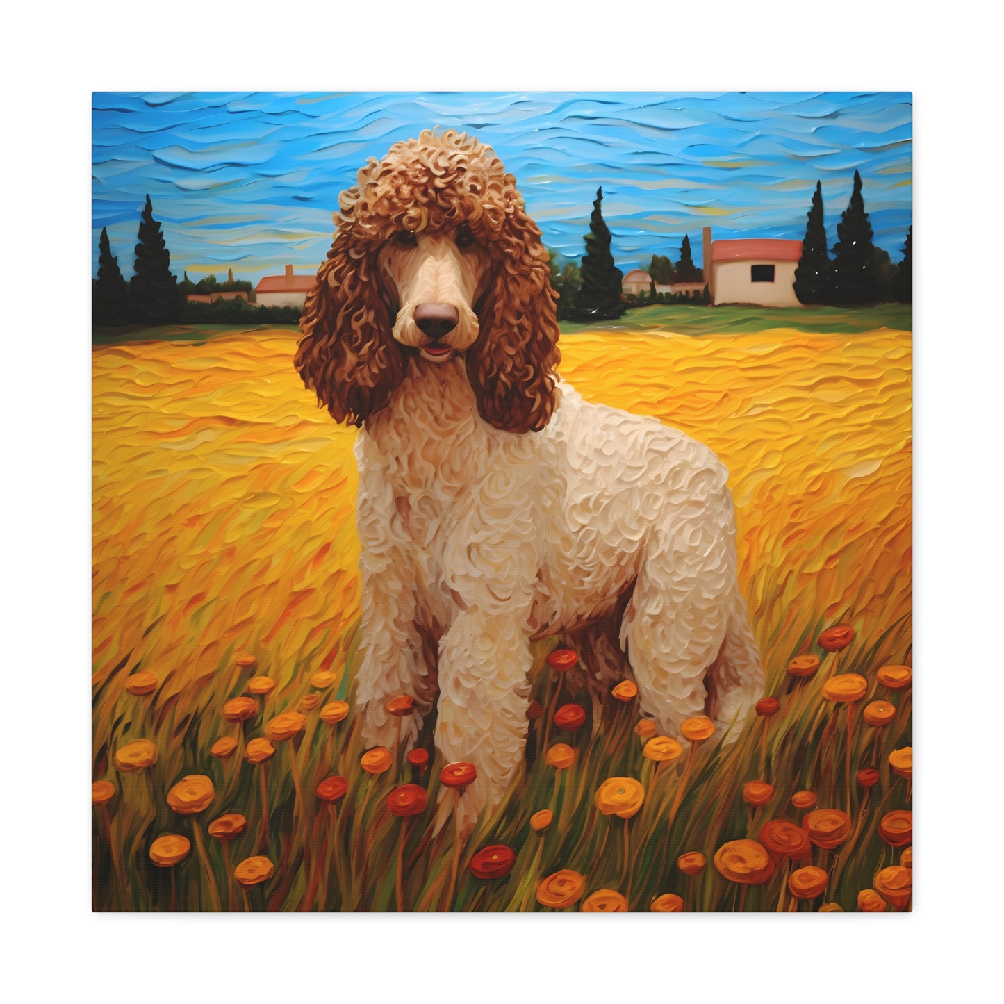 Standard Poodle Van Gogh Canvas Print