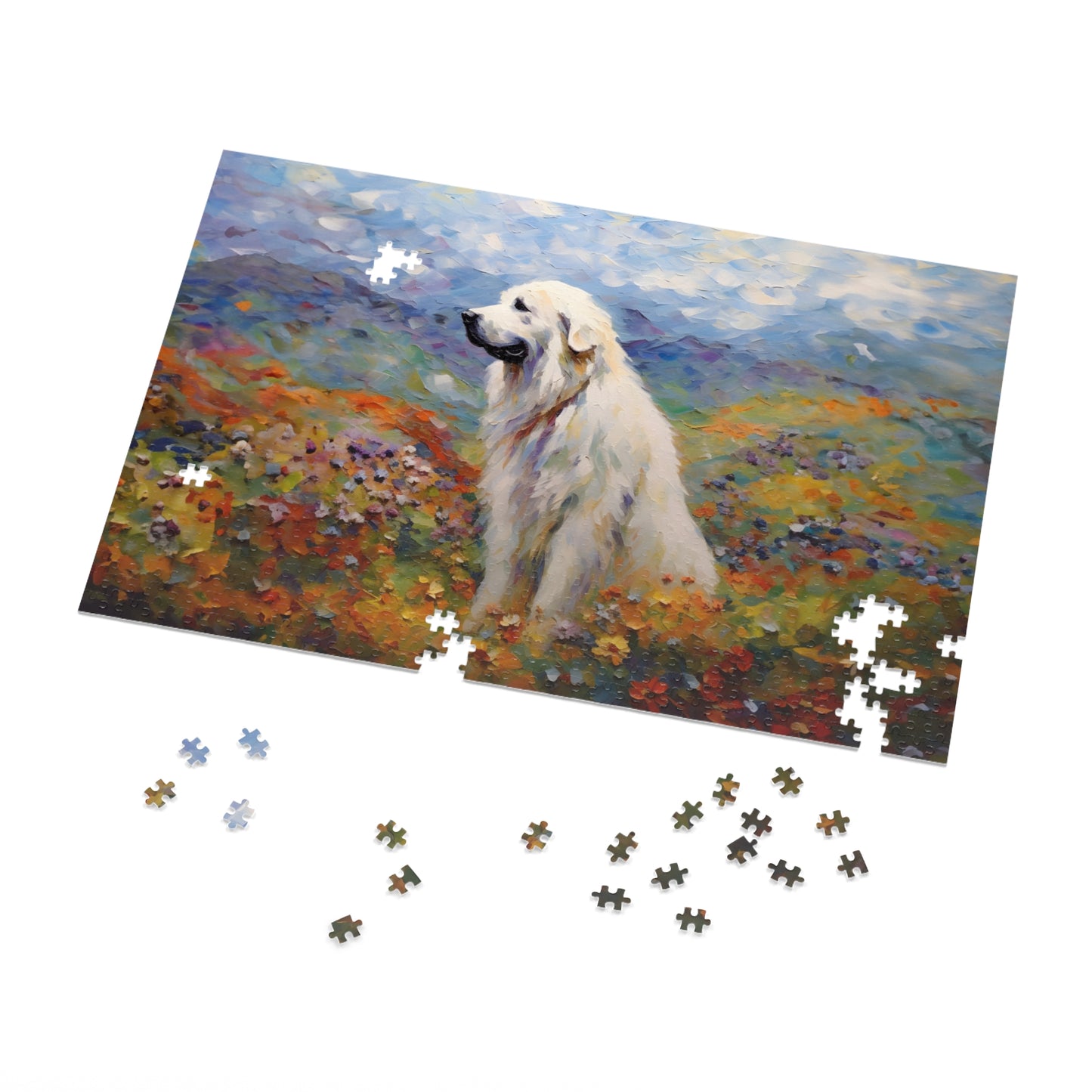 Great Pyrenees Monet Puzzle (30, 110, 252, 500,1000-Piece)