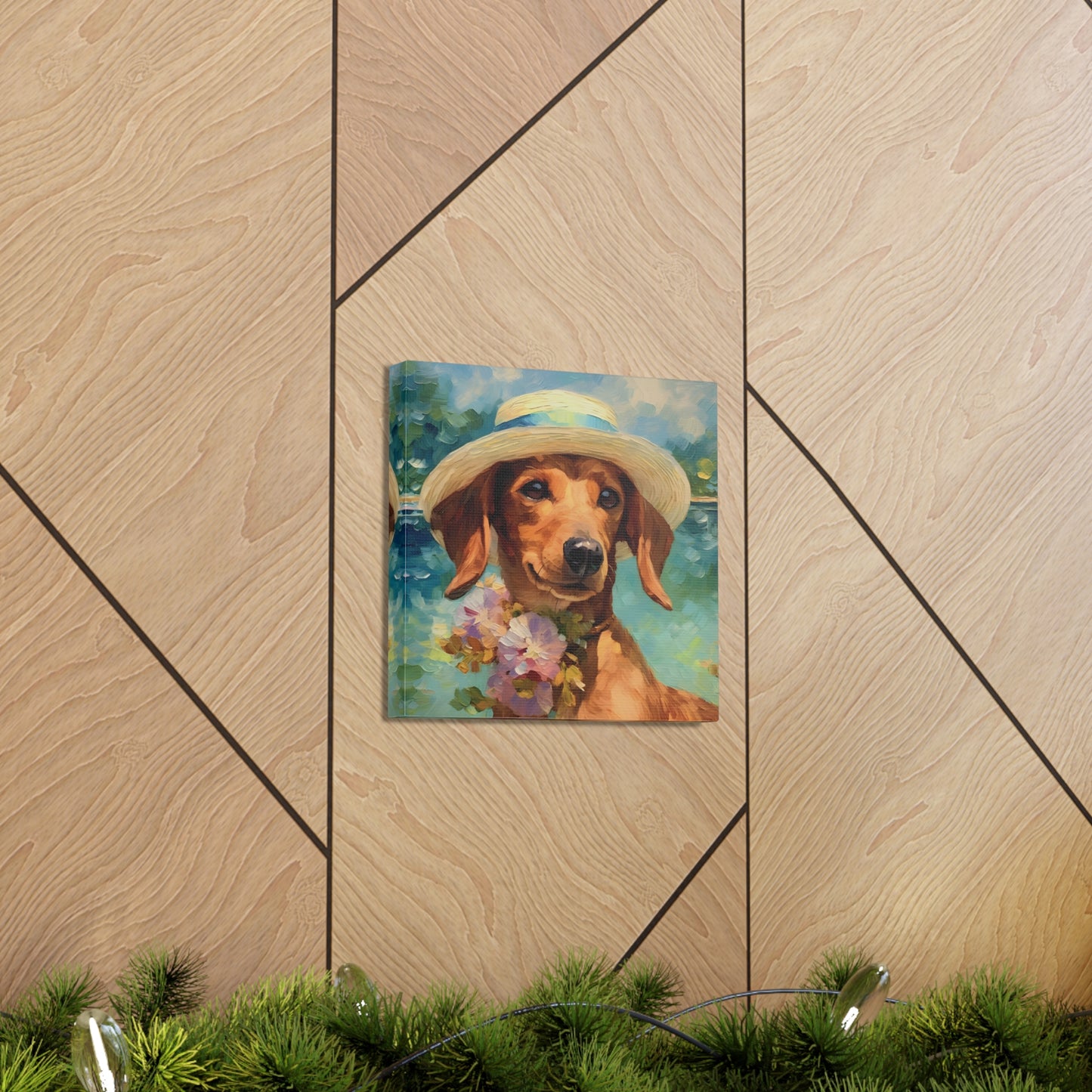 Dachshund Monet Canvas Print