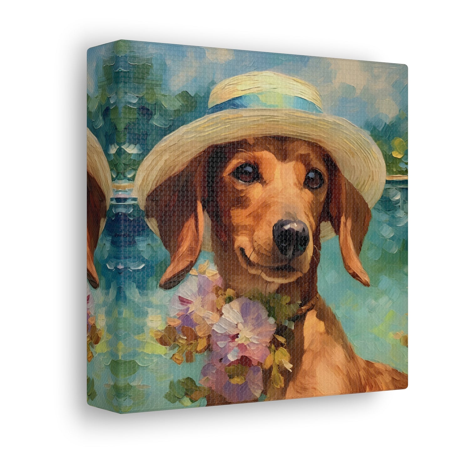 Dachshund Monet Canvas Print