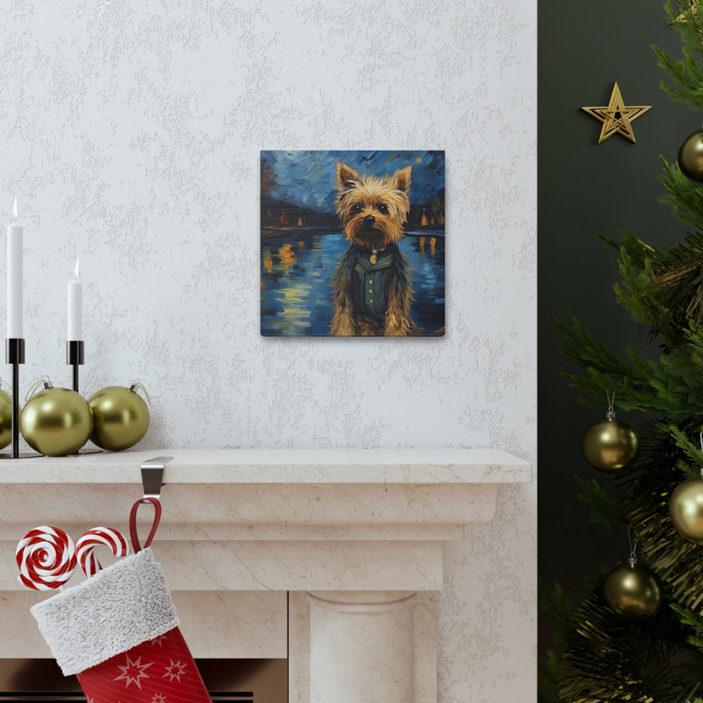 Yorkie Van Gogh Canvas Print