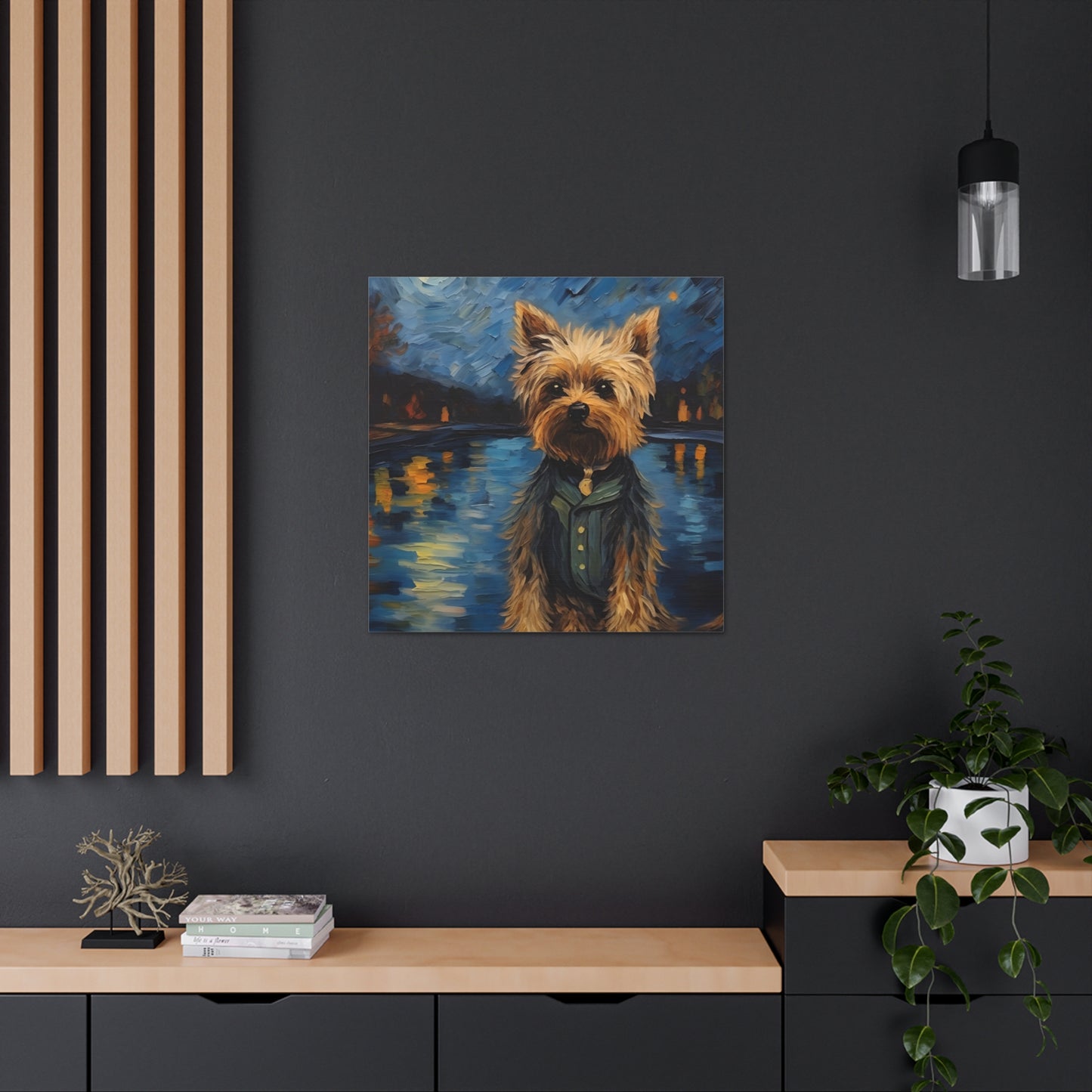 Yorkie Van Gogh Canvas Print