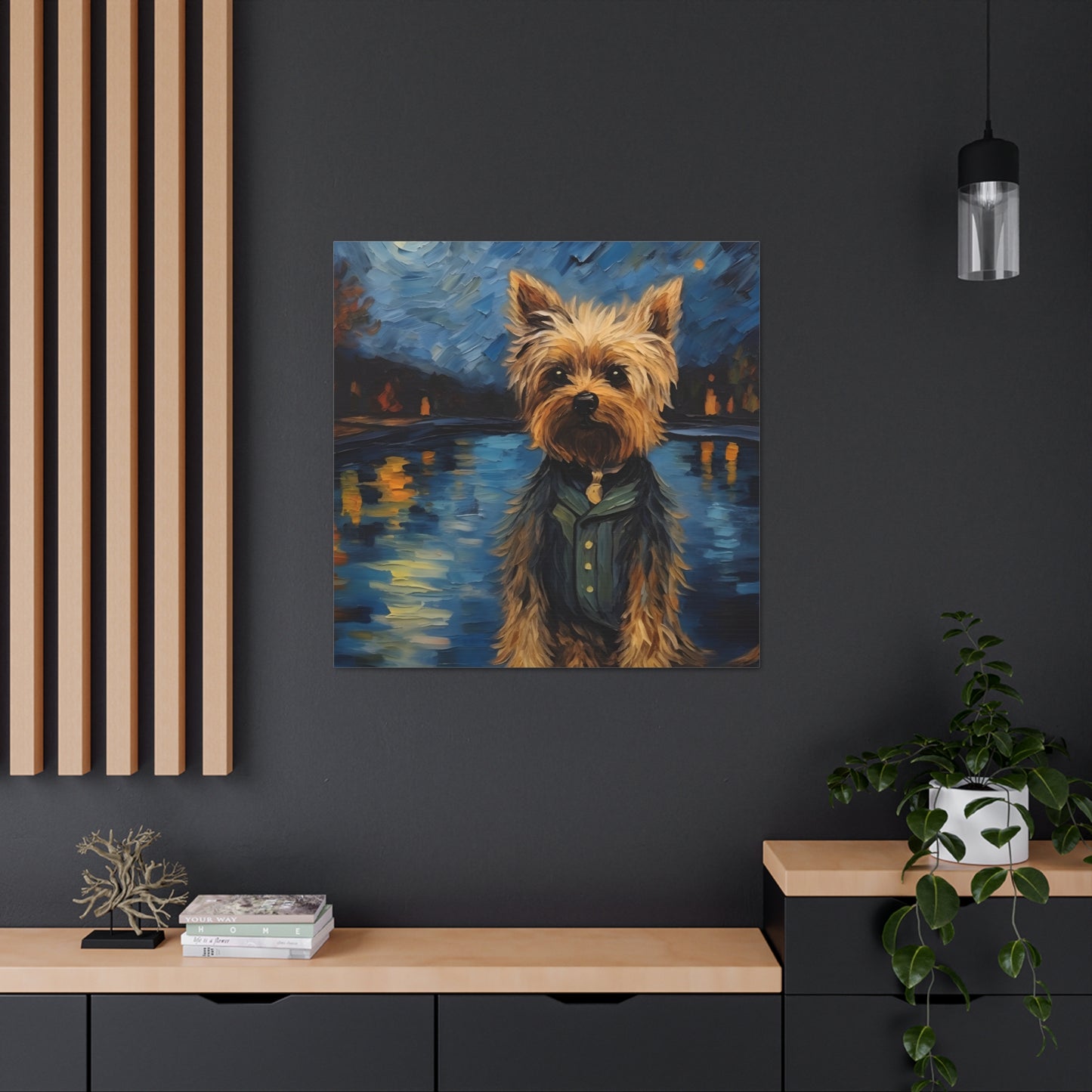 Yorkie Van Gogh Canvas Print