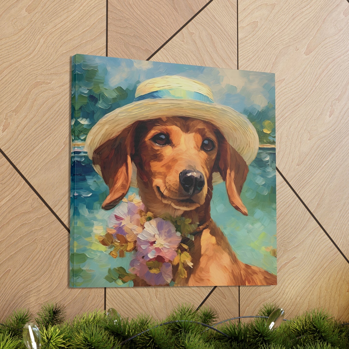 Dachshund Monet Canvas Print