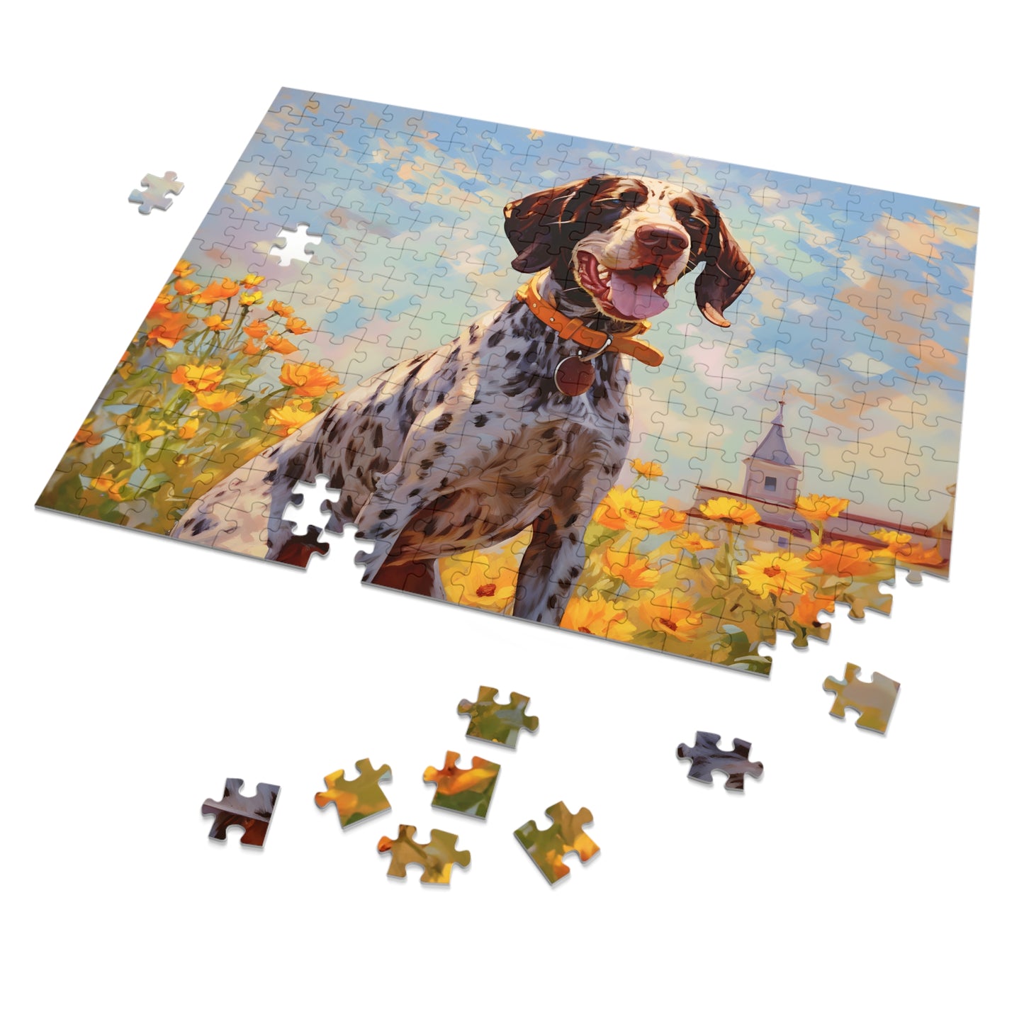 German Shorthaired Pointer Monet Puzzle Jigsaw Puzzle (30, 110, 252, 500,1000-Piece)