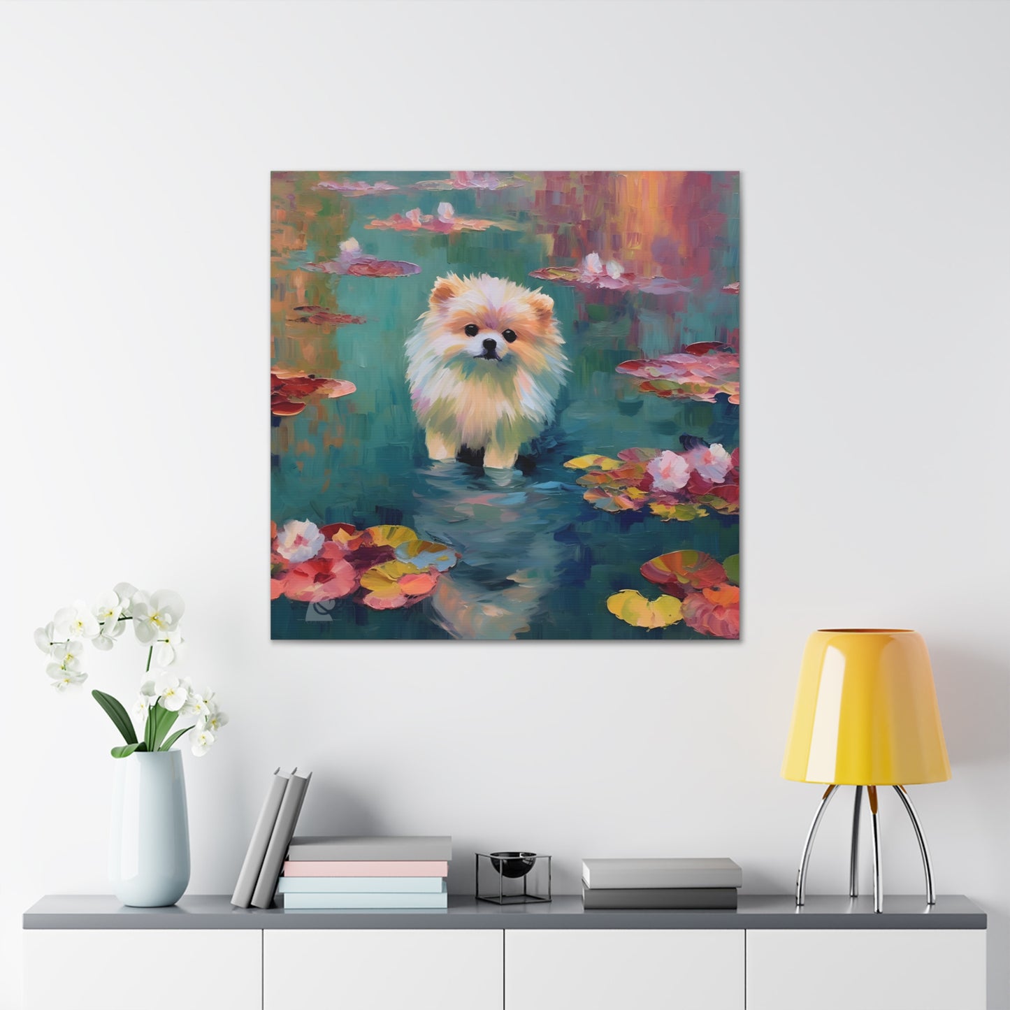 Pomeranian Monet Canvas Print