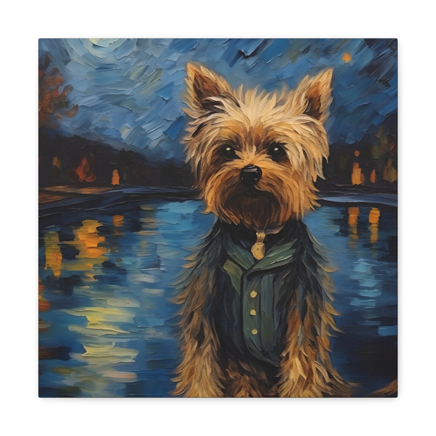 Yorkie Van Gogh Canvas Print