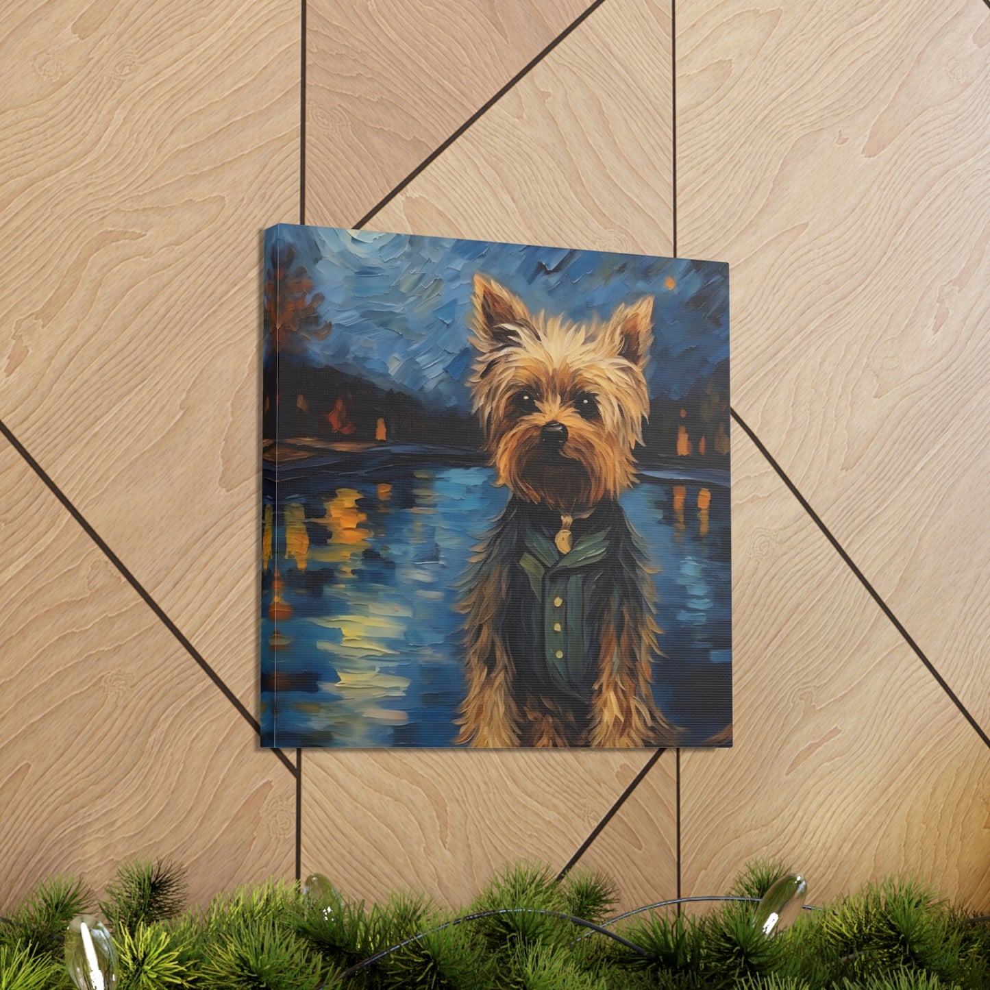 Yorkie Van Gogh Canvas Print