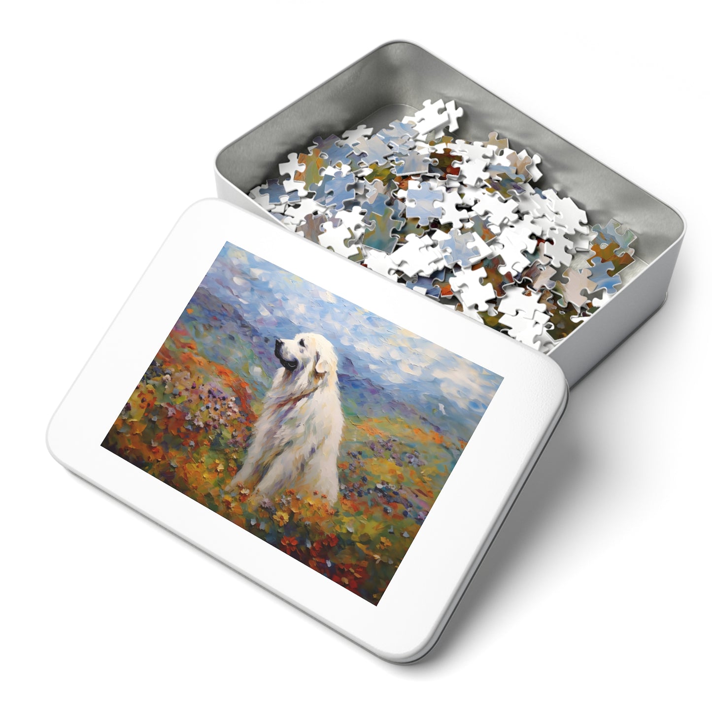 Great Pyrenees Monet Puzzle (30, 110, 252, 500,1000-Piece)