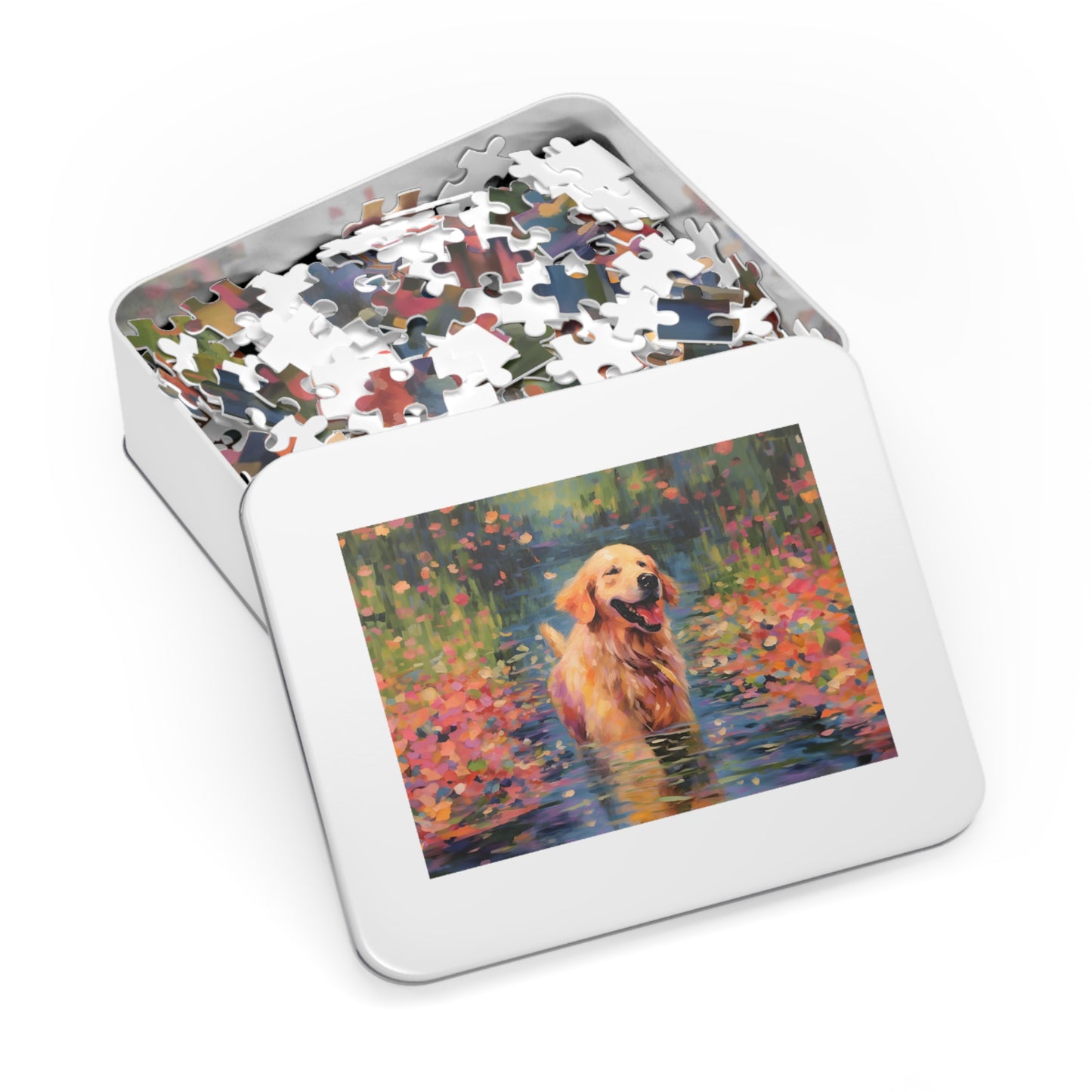 Golden Retriever Monet Puzzle (30, 110, 252, 500,1000-Piece)