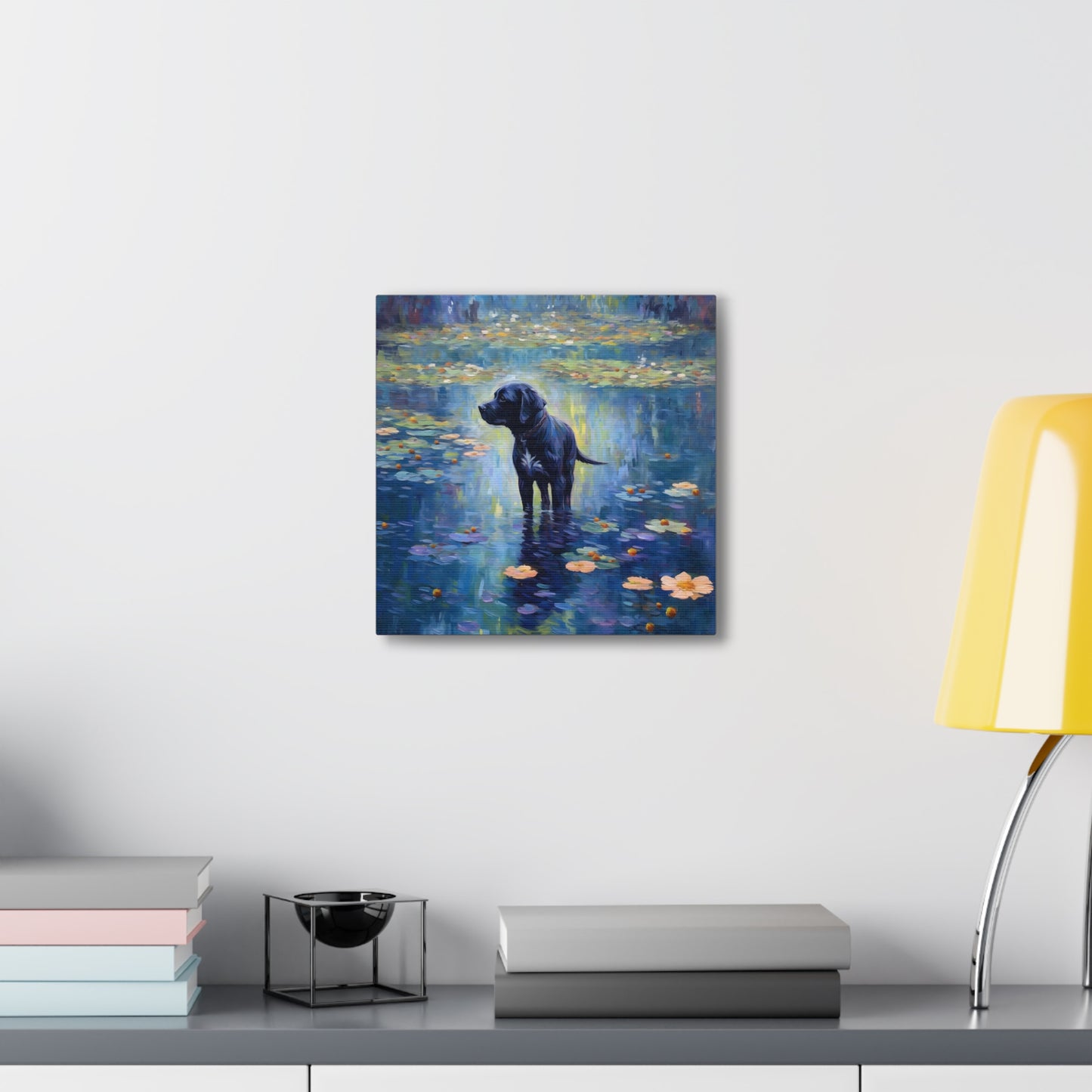 Black Lab Monet Canvas Print