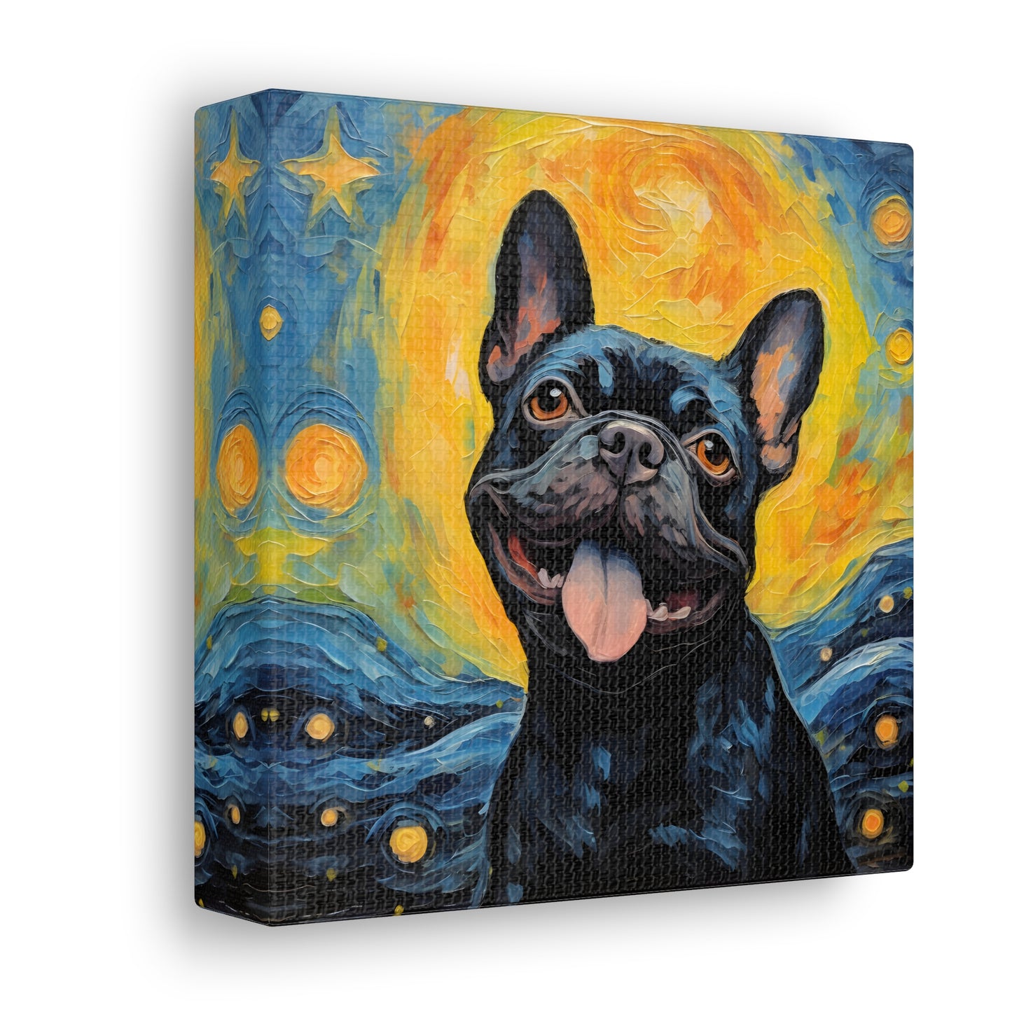 French Bulldog Van Gogh Canvas Print