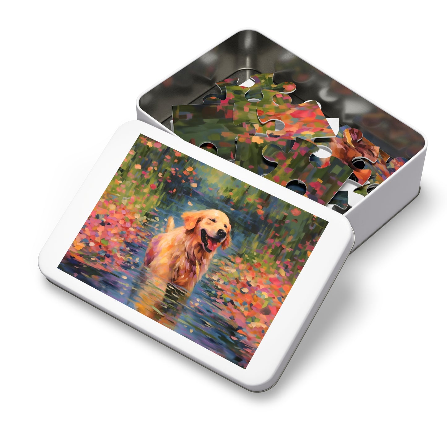 Golden Retriever Monet Puzzle (30, 110, 252, 500,1000-Piece)