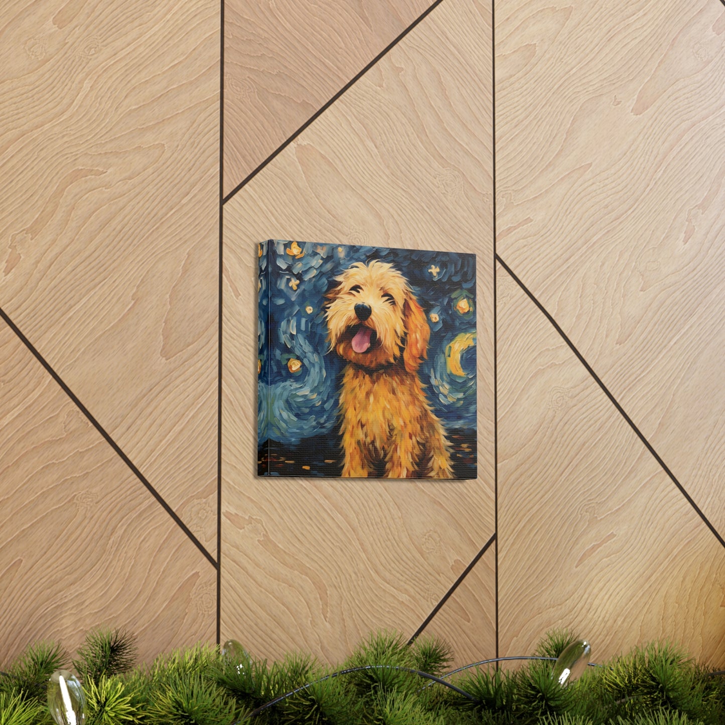 Golden Doodle Van Gogh Canvas Print