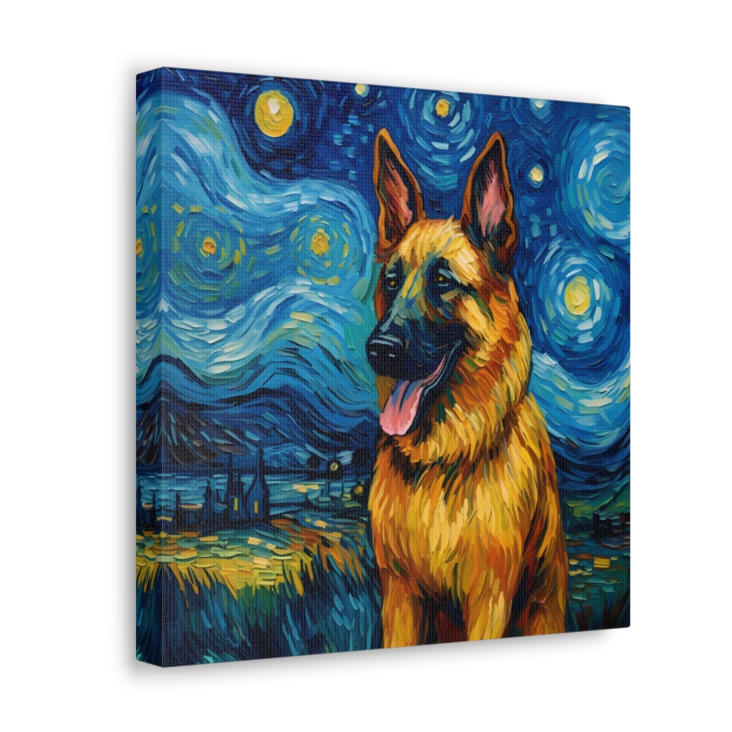 German Shepherd Van Gogh Canvas Print