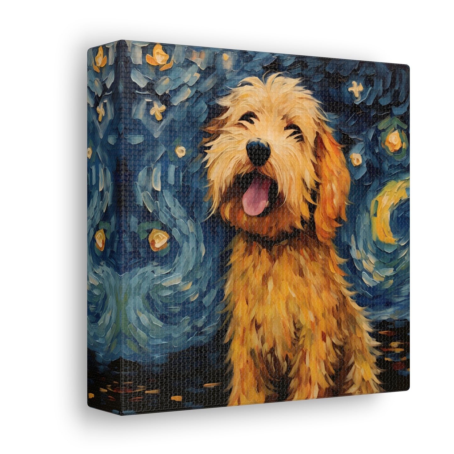 Golden Doodle Van Gogh Canvas Print