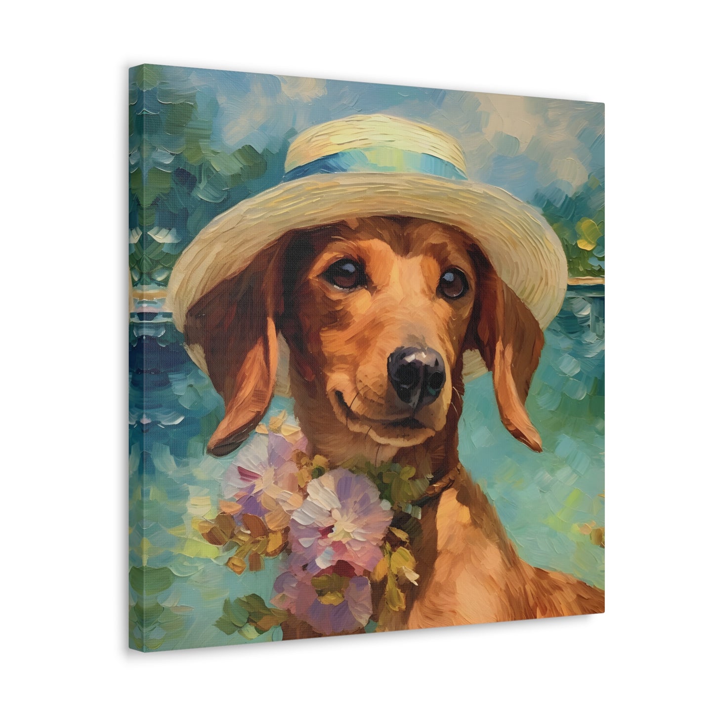 Dachshund Monet Canvas Print