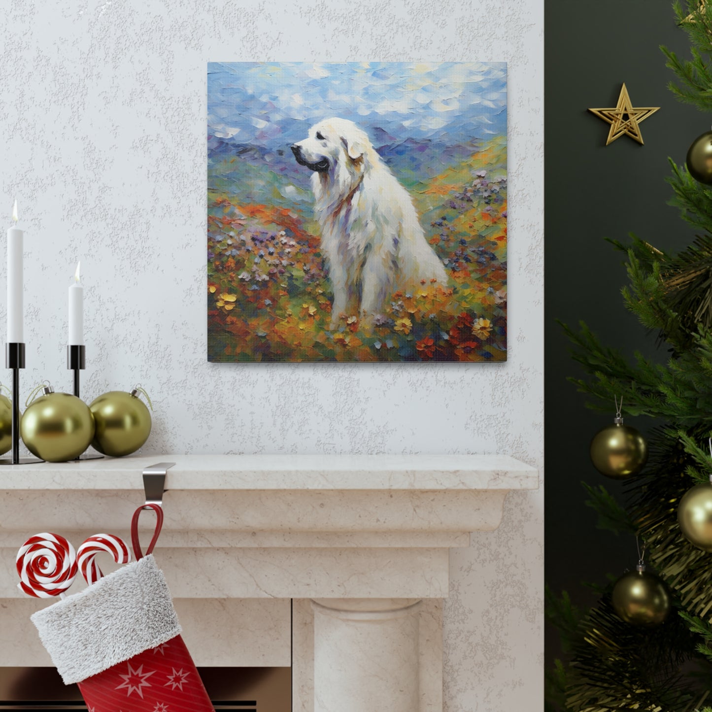 Great Pyrenees Monet Canvas Print